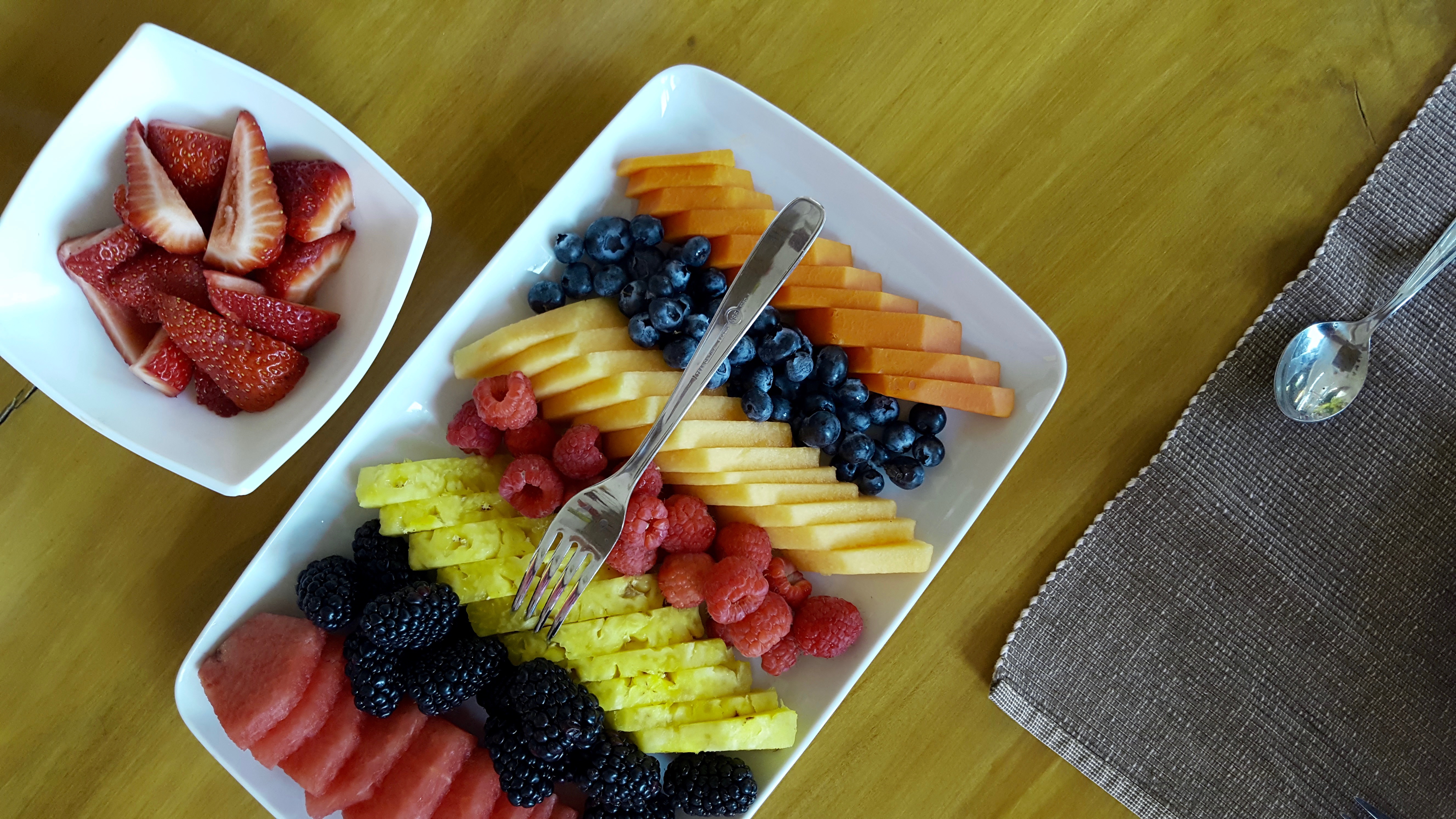 A plate of fruits at Villa Mandarinas