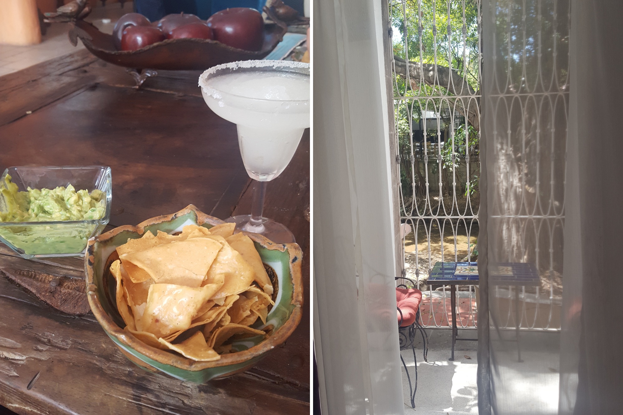 Welcome snack and view of the river from Puerto Vallarta's Garlands del Rio hotel