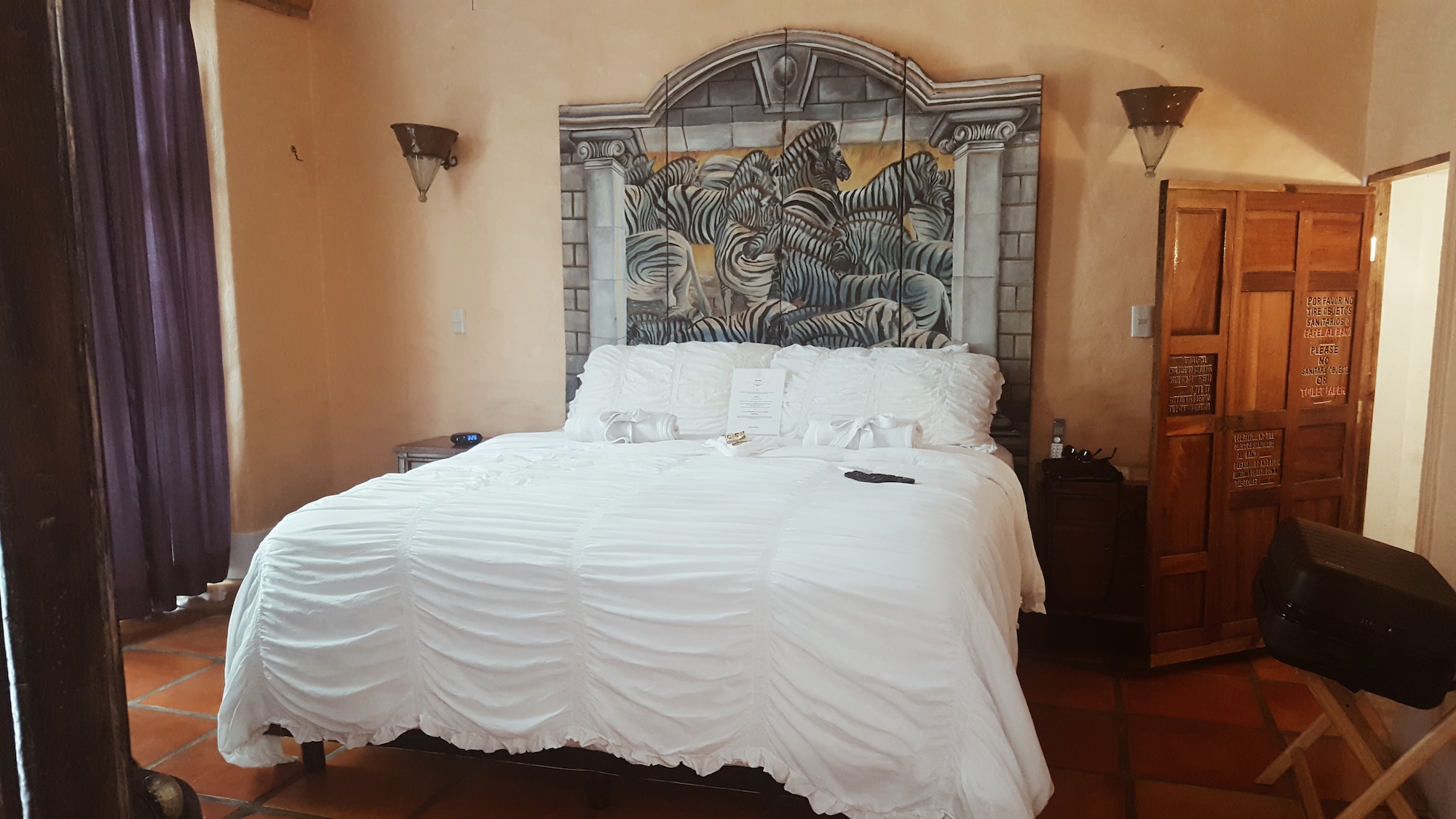 Hotel bed at Garlands del Rio hotel in Puerto Vallarta 