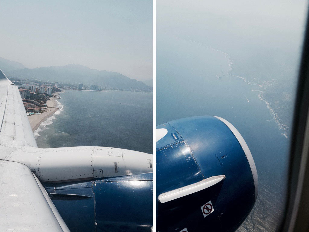 View of Puerto Vallarta from an airplane window