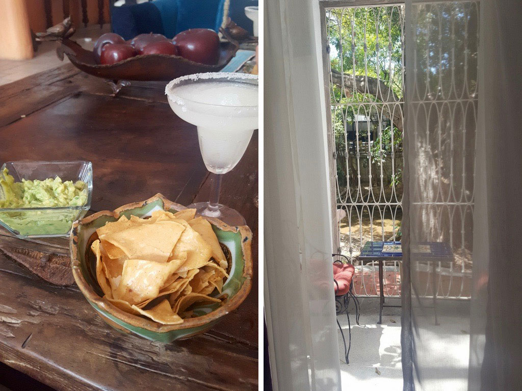 Welcome snack and view of the river from Puerto Vallarta's Garlands del Rio hotel