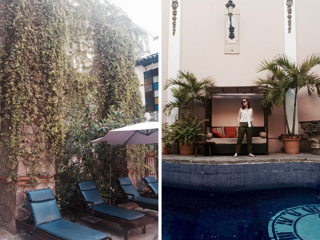 Two images of the Garlands del Rio pool area