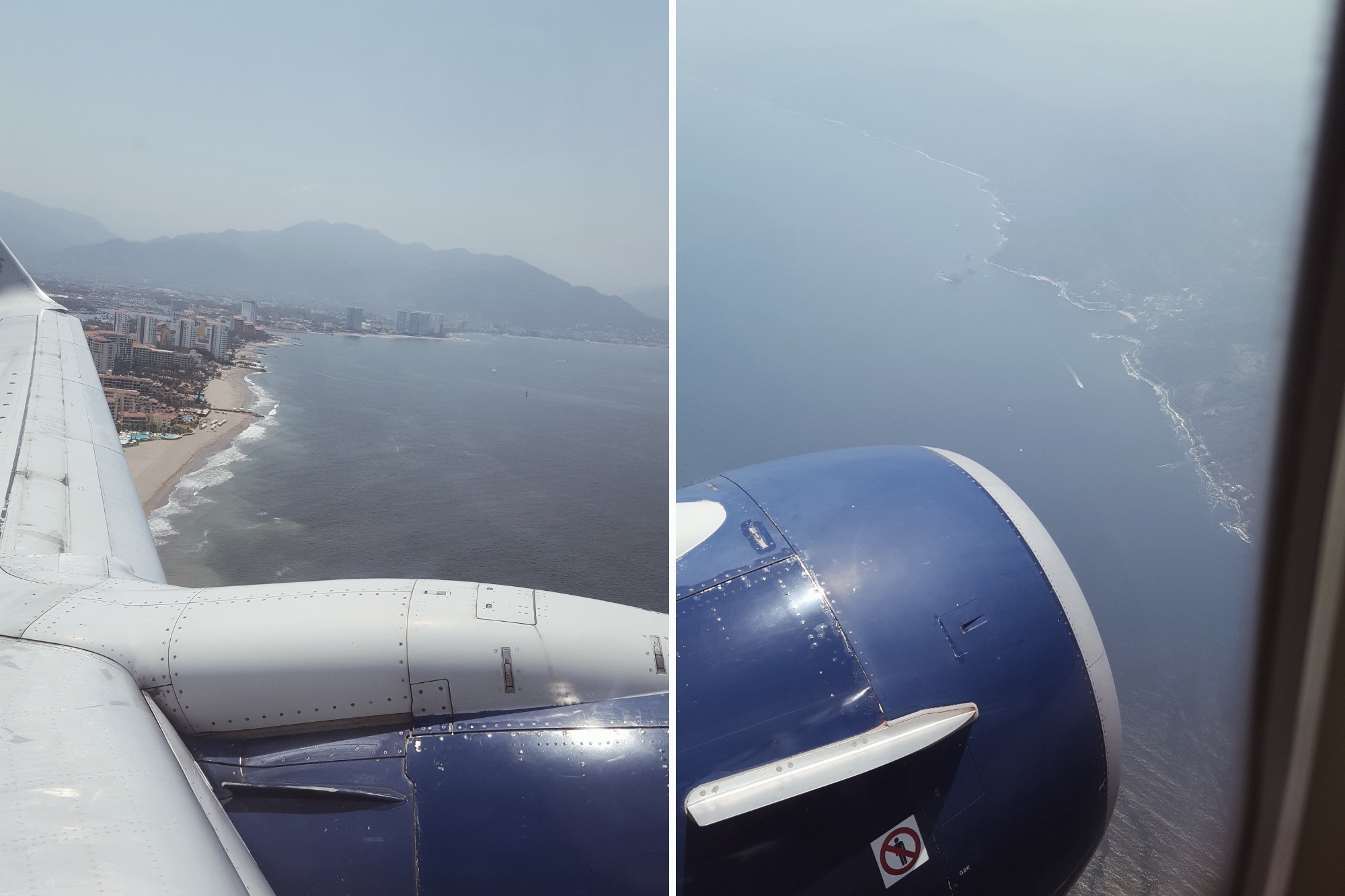 View of Puerto Vallarta from an airplane window