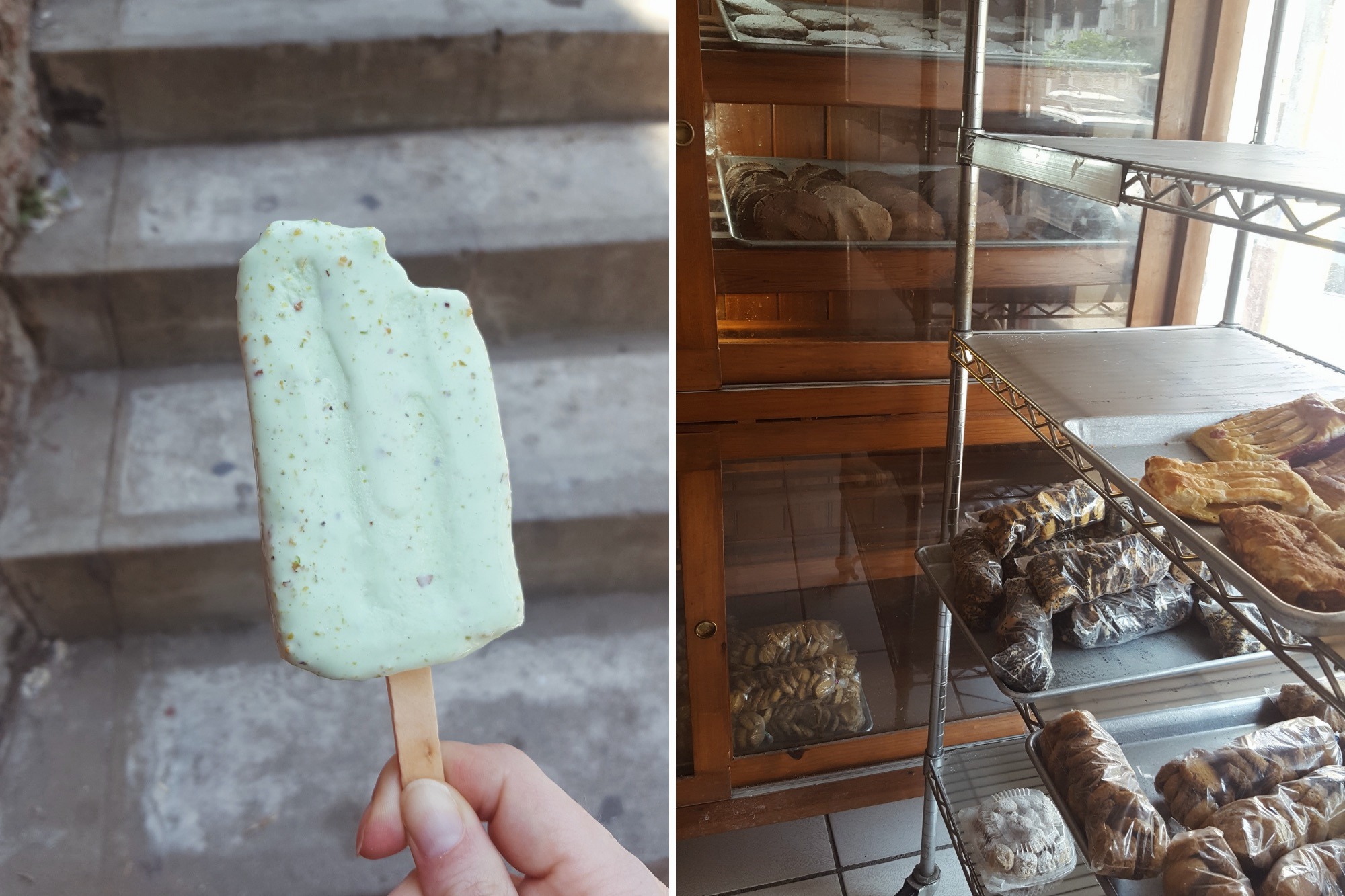 An ice cream and a tray of baked goods in Puerto Vallarta 