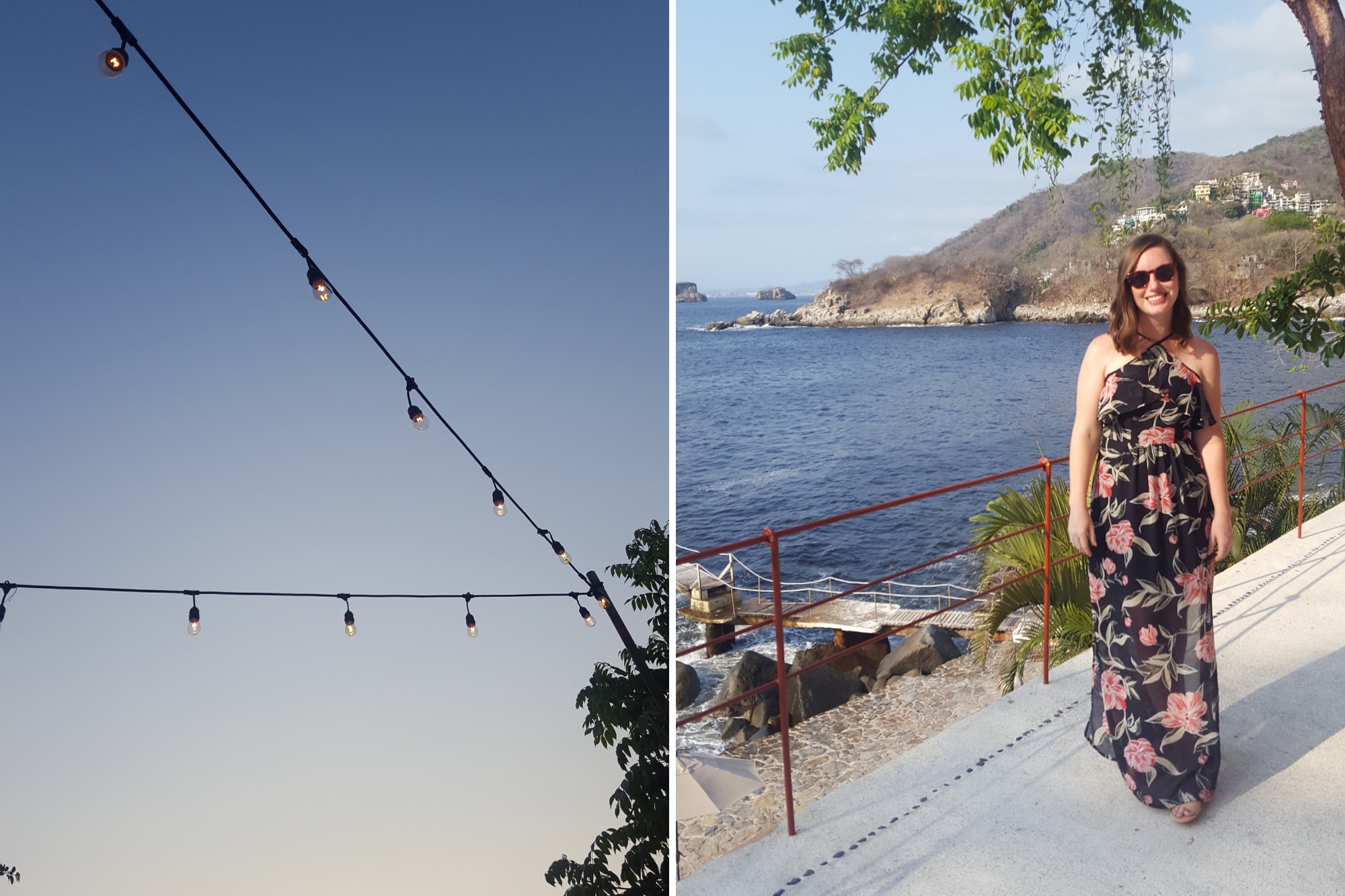 Alyssa wears a floral dress to attend a destination wedding