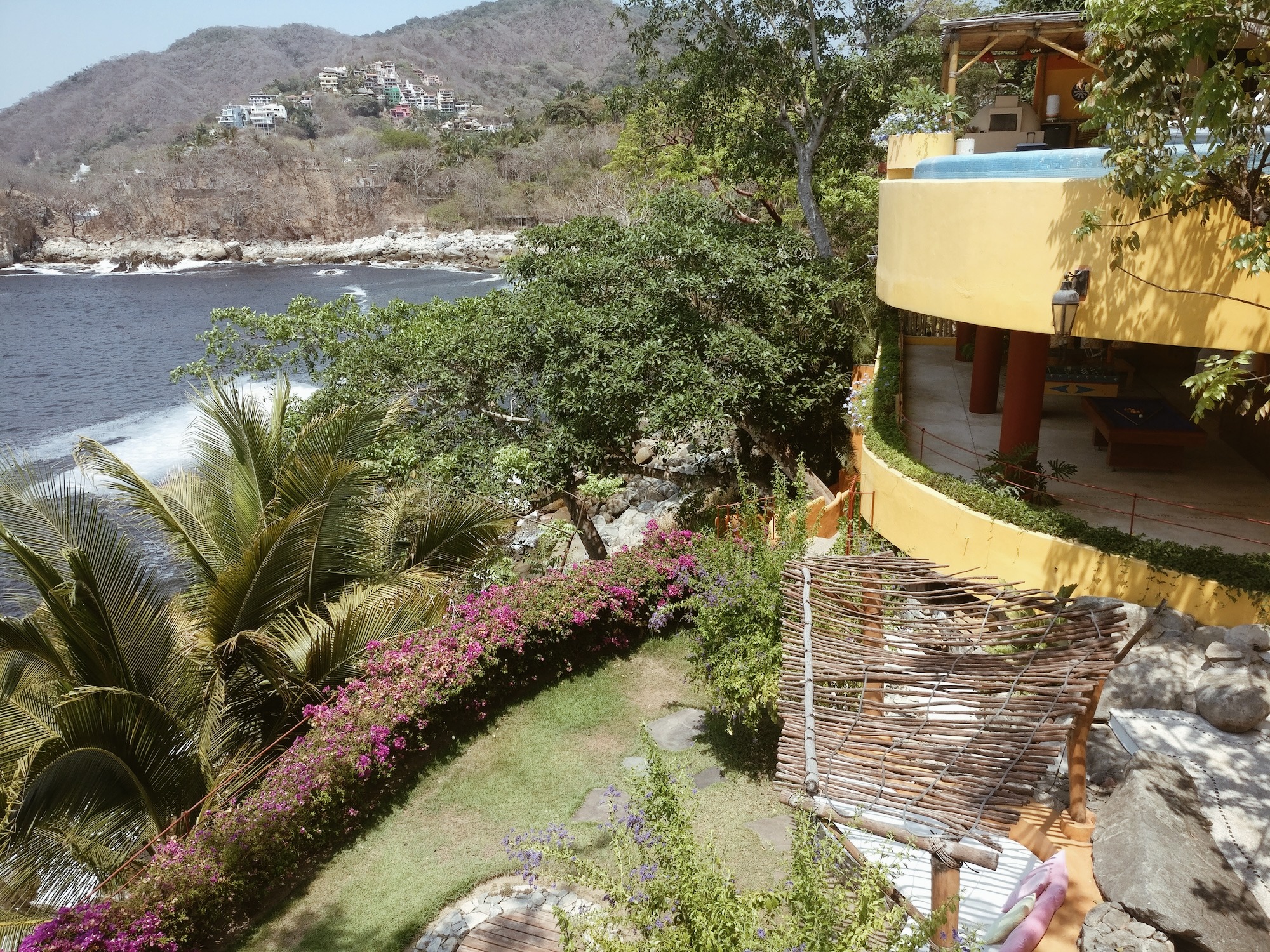 View of Villa Mandarinas hotel in Mismaloya, Jalisco