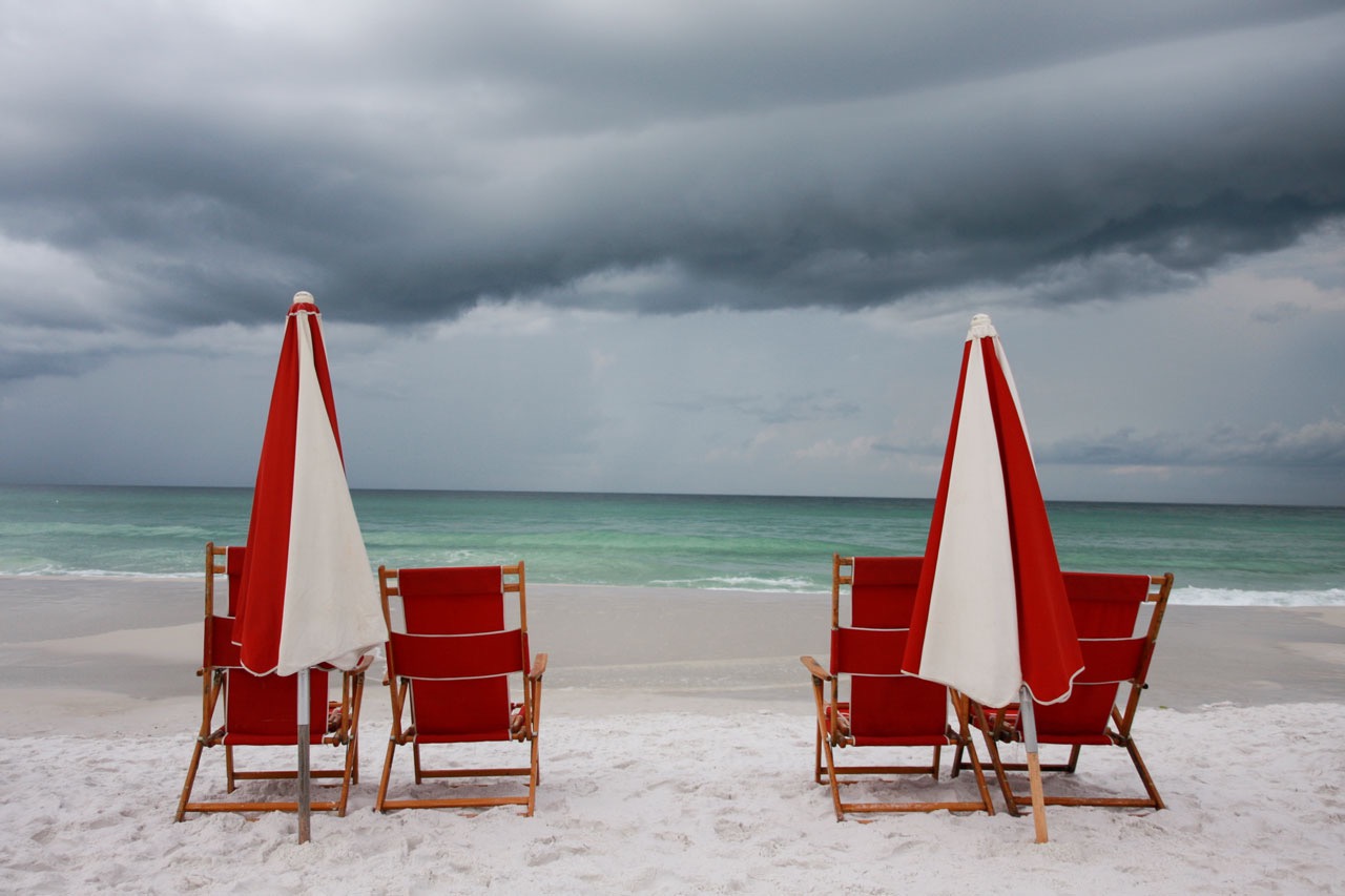Two chairs on the beach in Miramar Beach