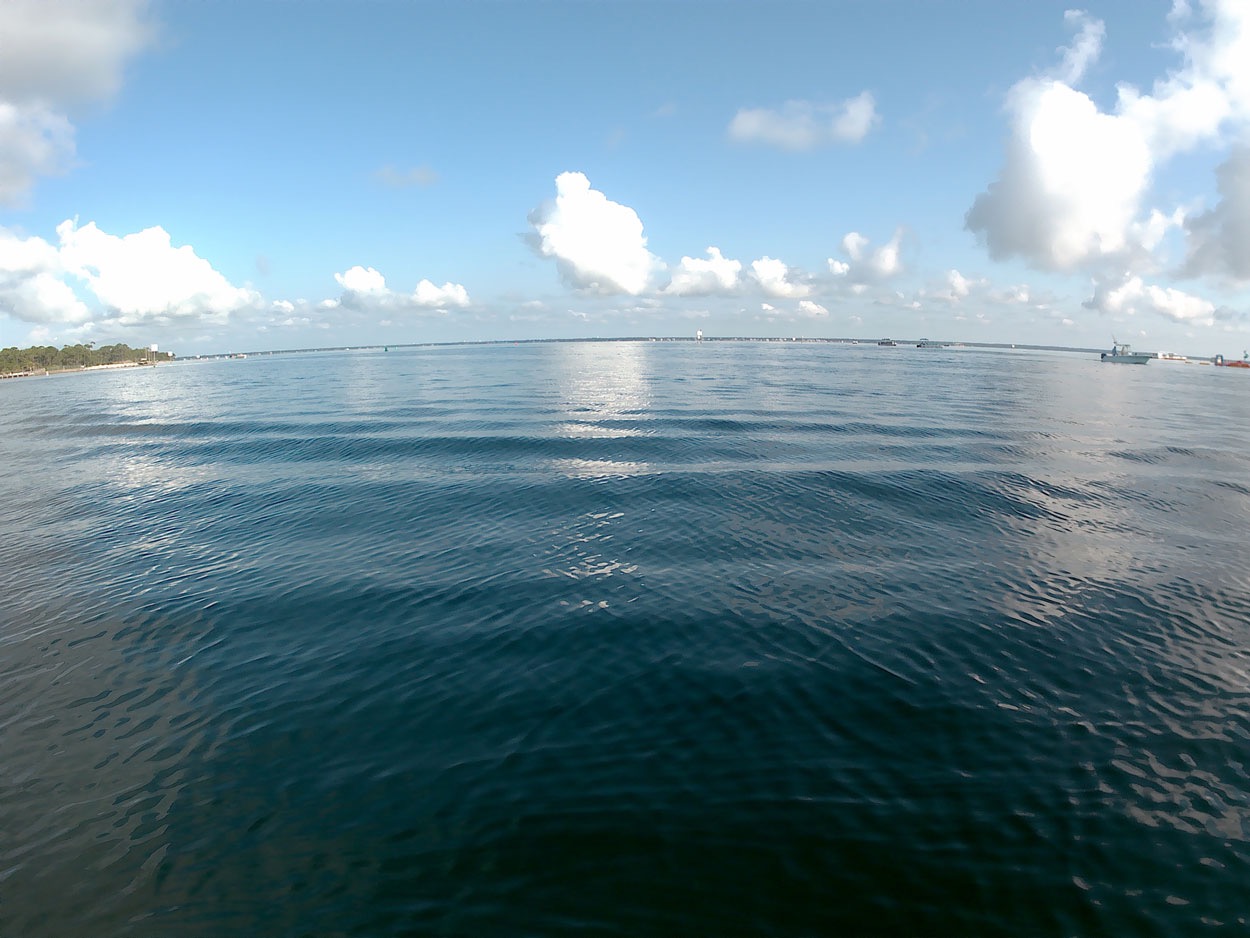 A view of the East Pass in Destin, taken from the water