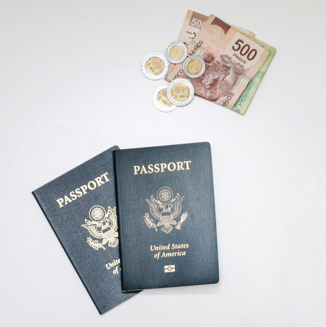 Mexican pesos and American passports