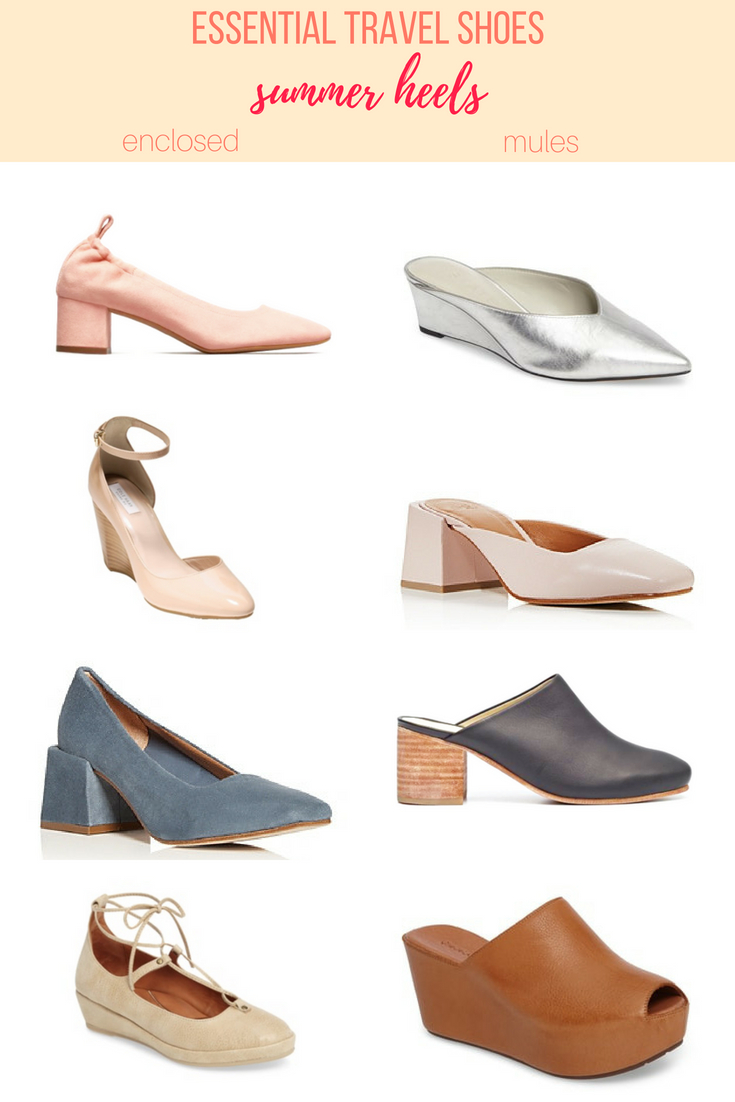 A collage of heels for Summer travel