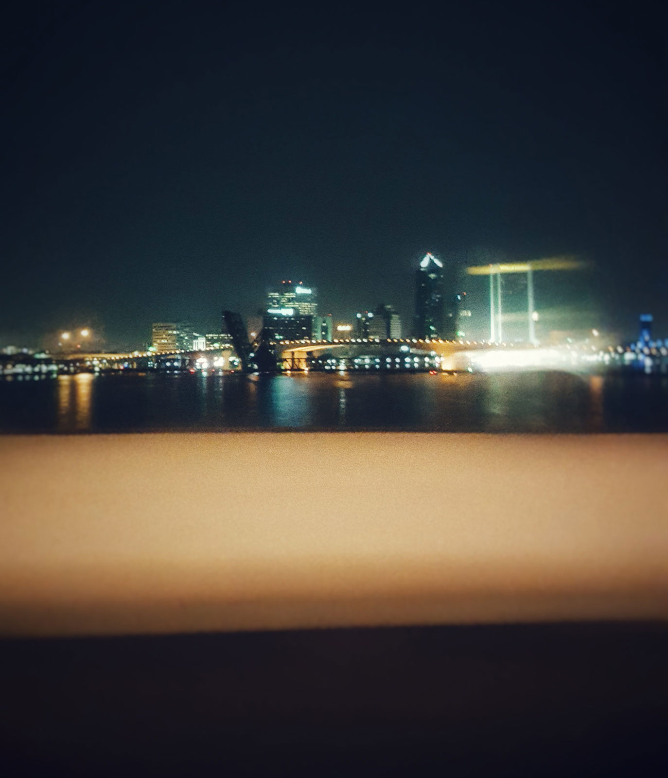 Downtown Jacksonville from Fuller Warren Bridge at Night