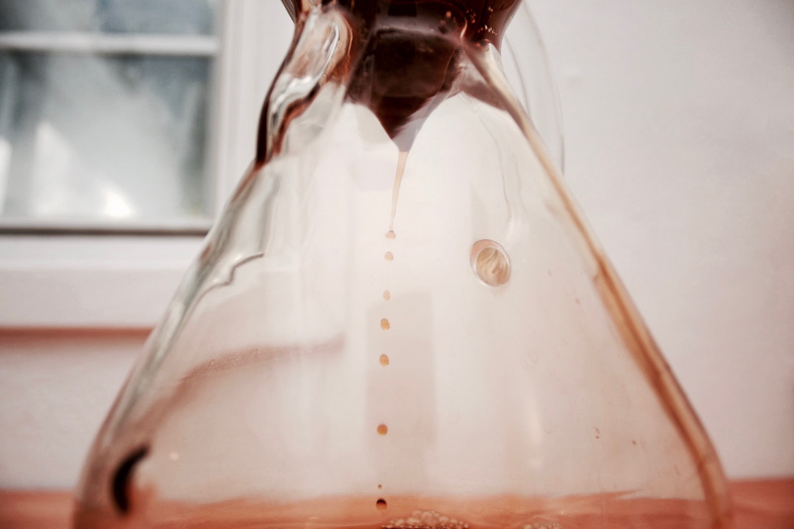 Coffee filtering through a Chemex