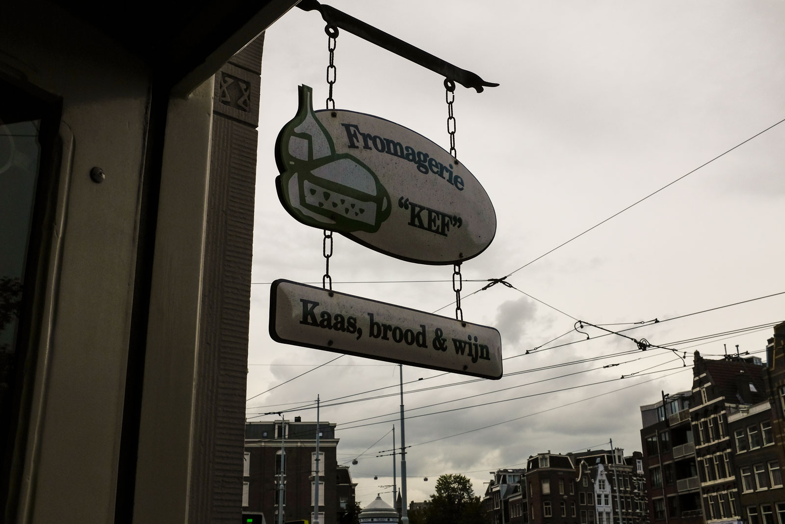 The sign at Fromagerie Kef in Amsterdam