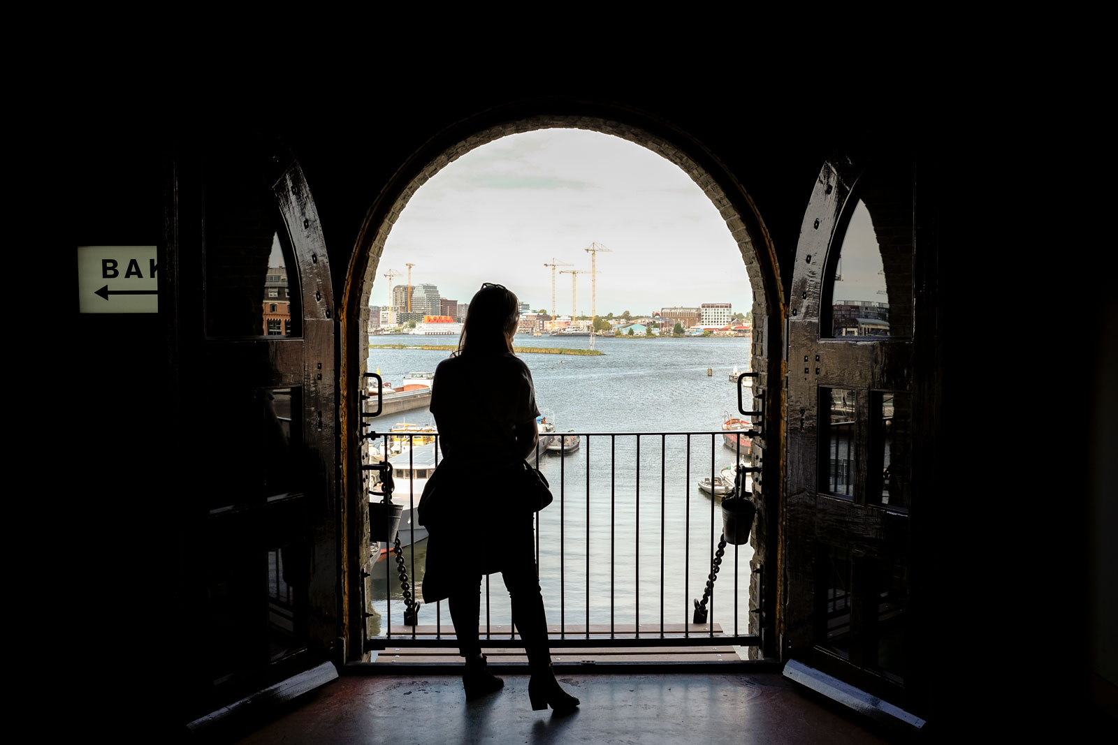 Alyssa looks out from BAK Restaurant Amsterdam