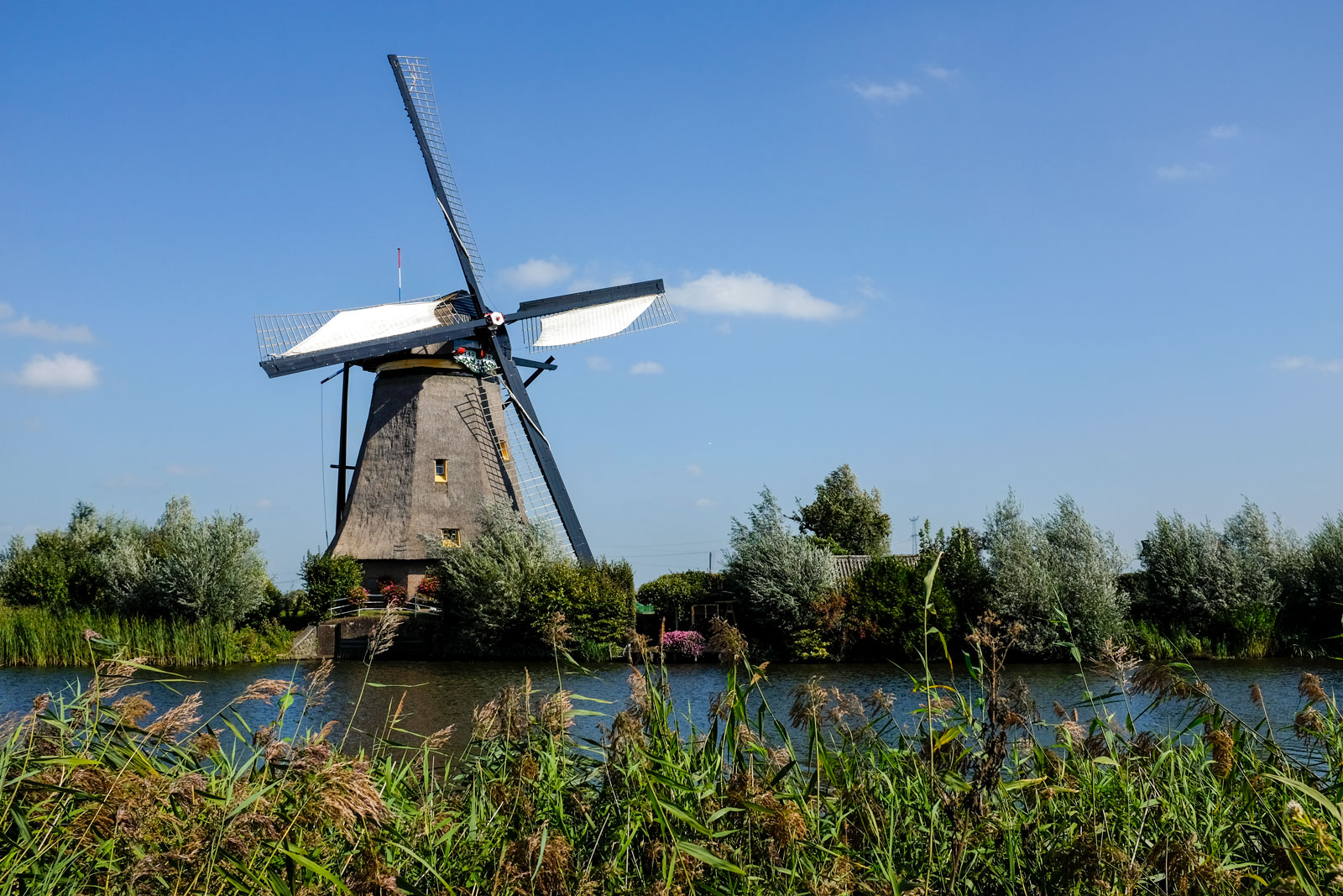 A windmill at Kinderdijk in The Netherlands