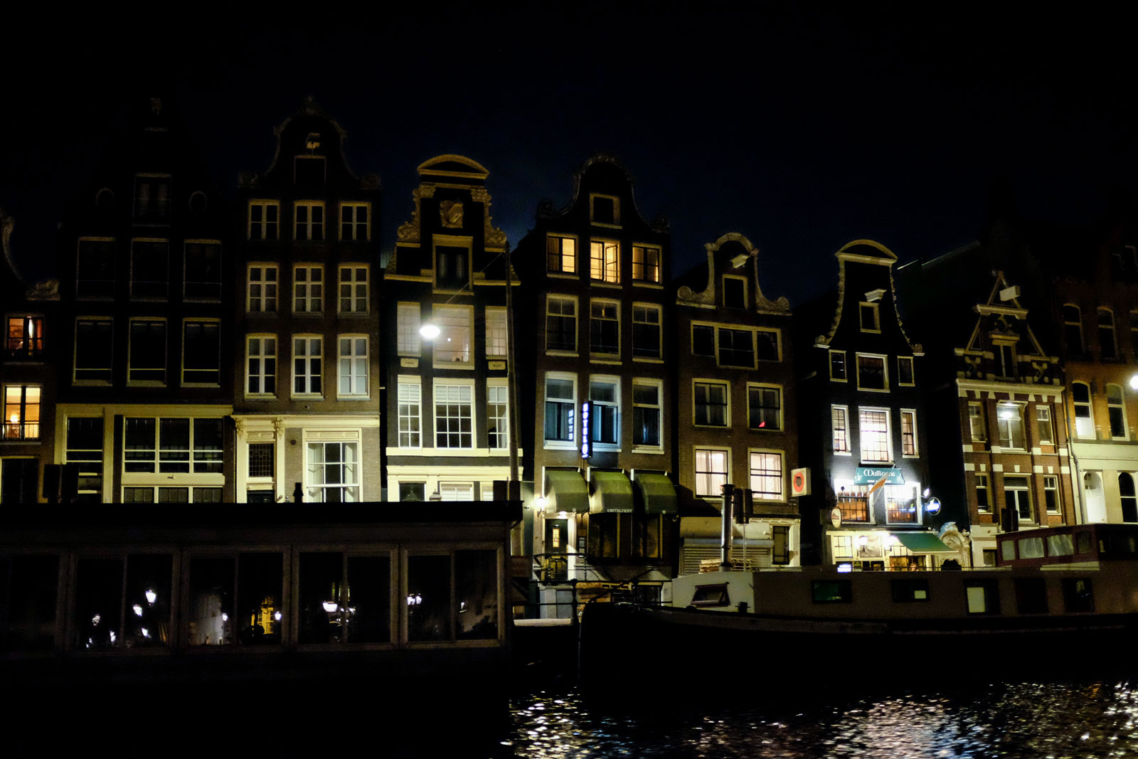 Amsterdam's Seven Sisters are seen from the canal