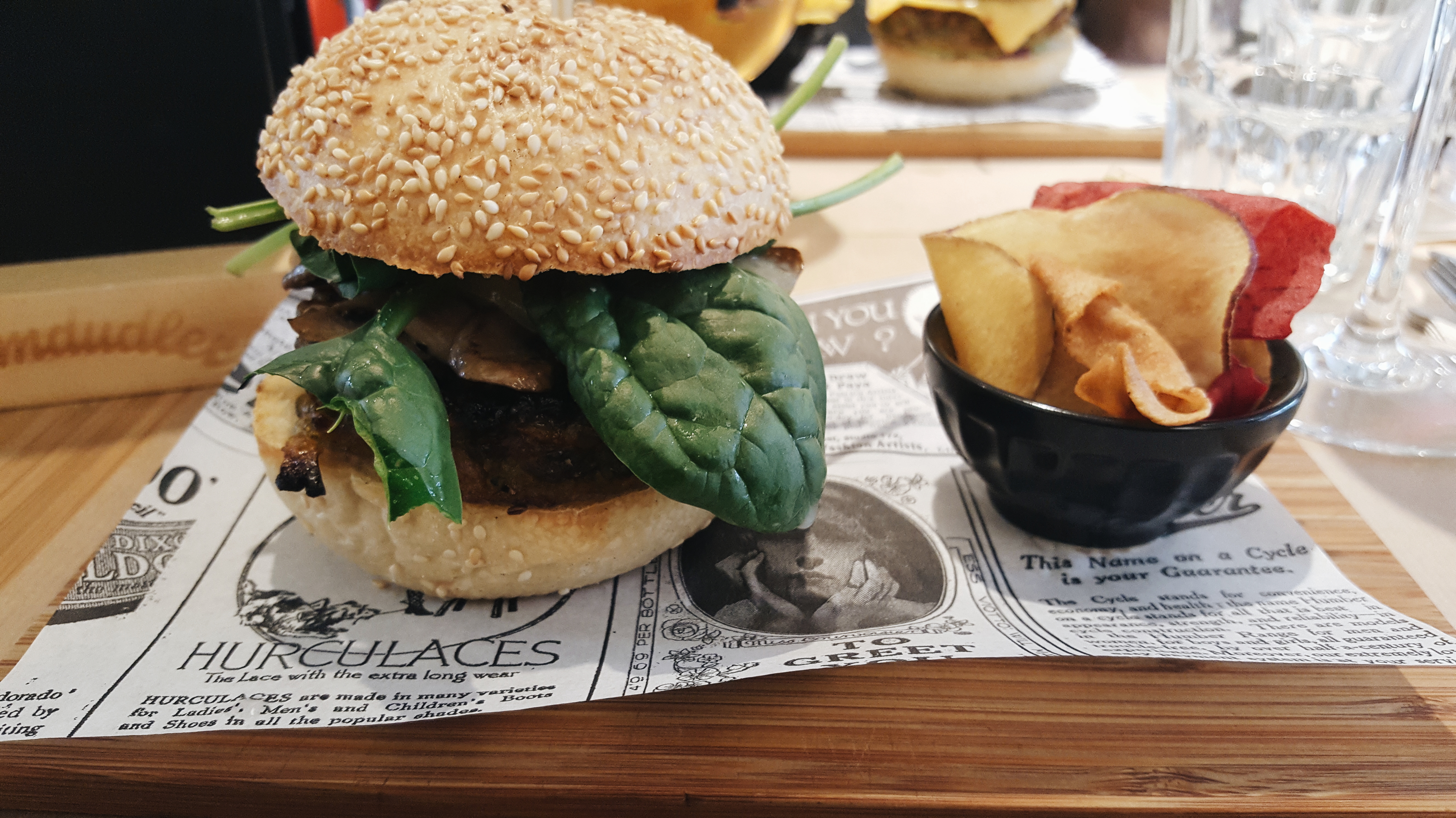 A burger and chips at Ami Brussels