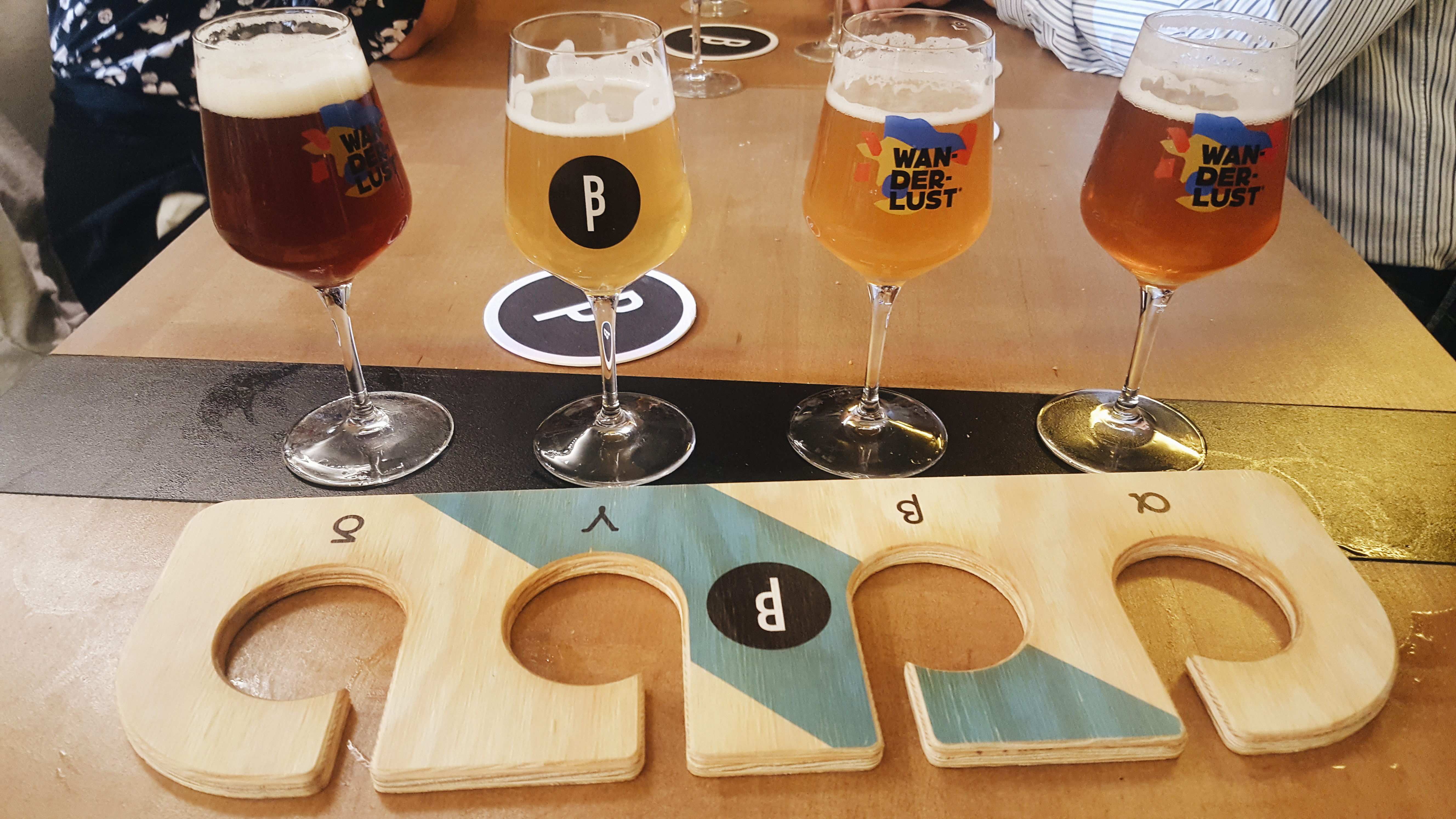 A flight of beer at Brussels Beer Project