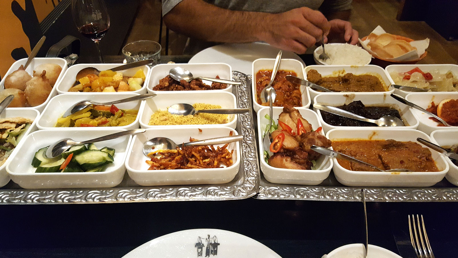 A large selection of small plates at Istana's Rijsttafel