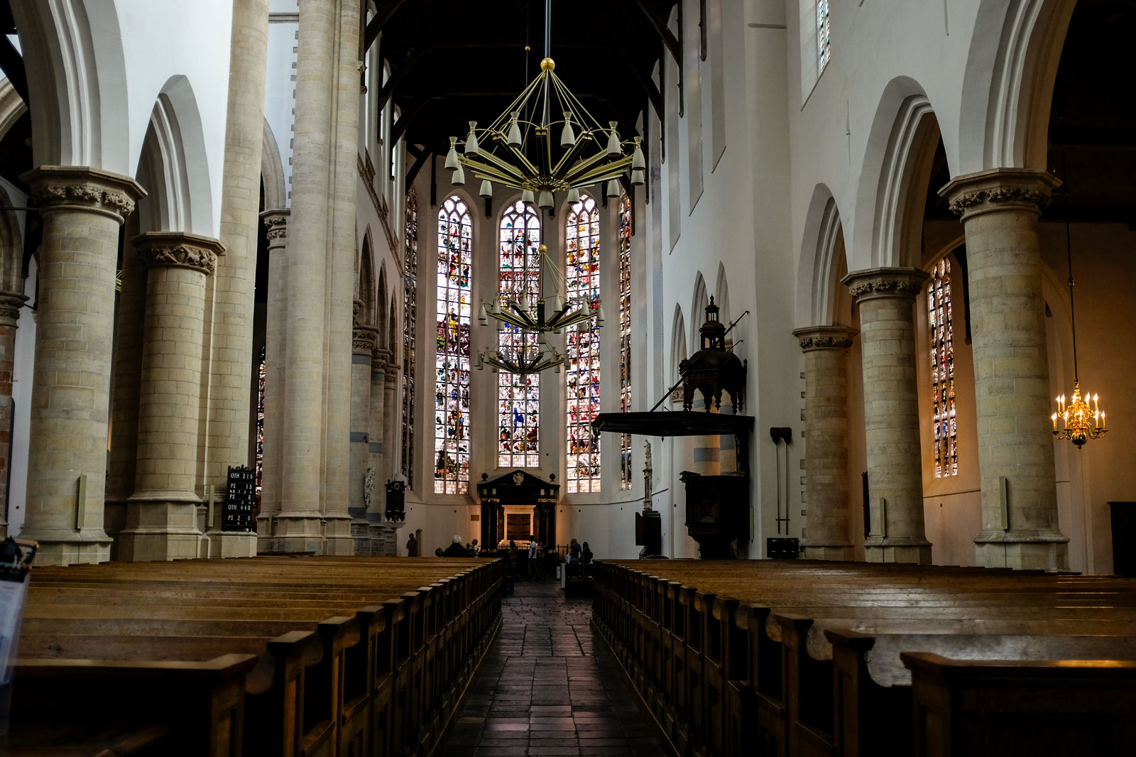 The ornate interior of Delft's Oude Kerk