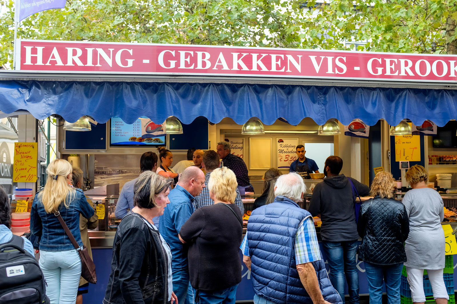 People order herring at Delft Market