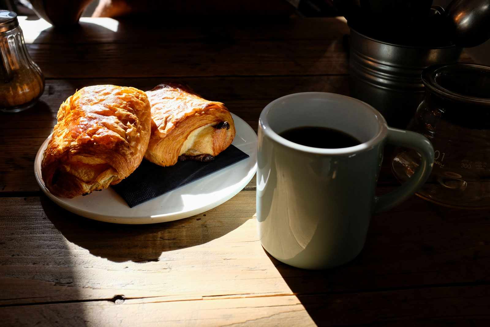 Croissants and coffee at Bloom Coffee in Luxembourg City