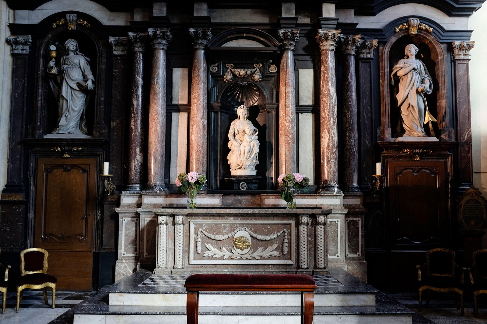A statue by Michelangelo in the Church of Our Lady Bruges