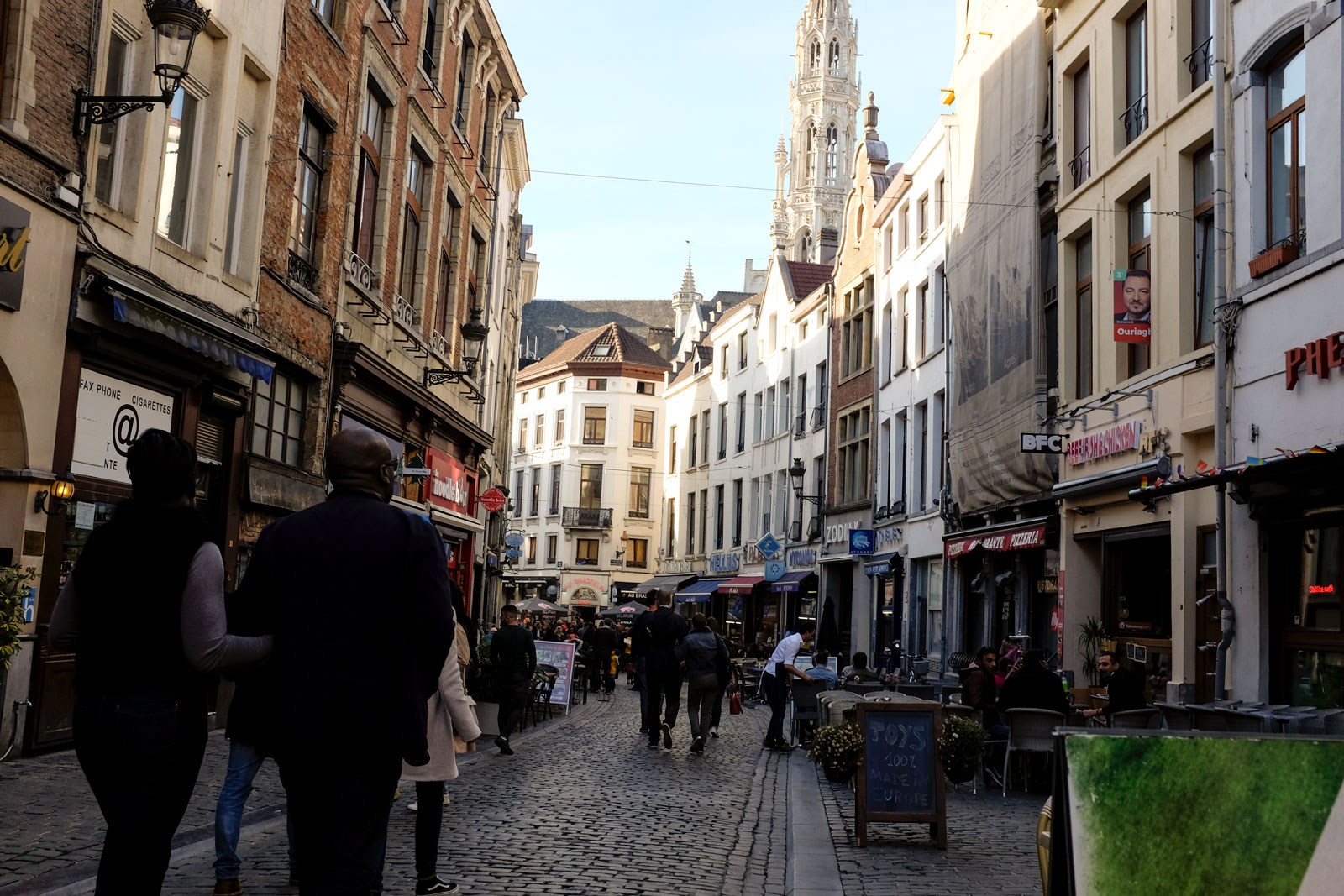 A pedestrian street in Brussels