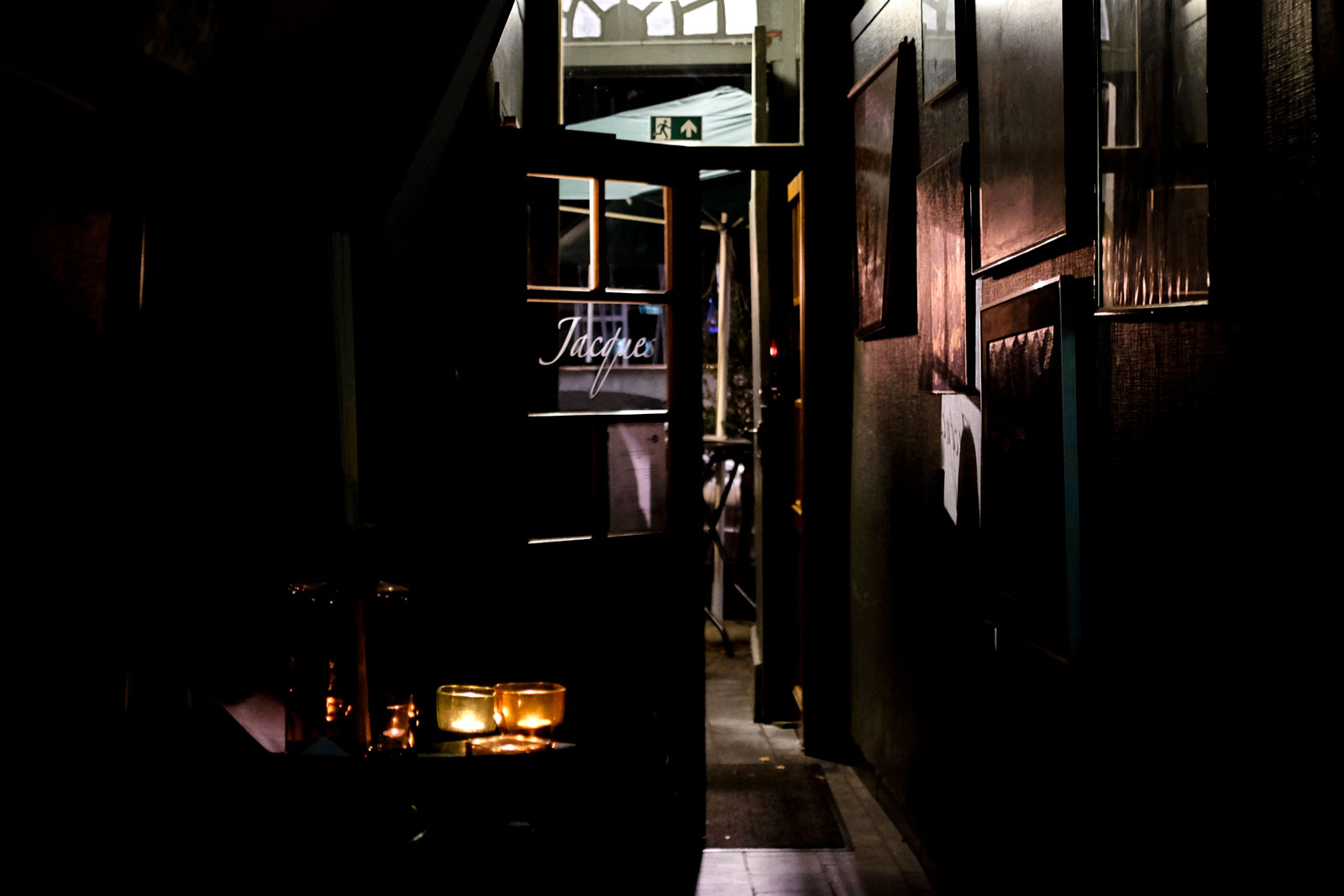The door to Chez Jacques in Brussels