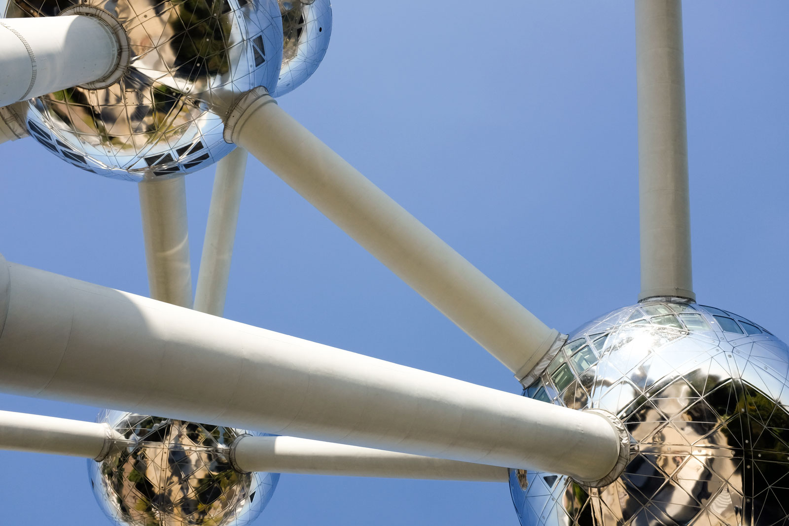 A close up of the Atomium in Brussels