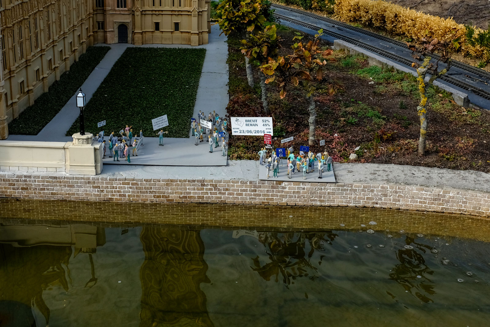 A depiction of the Brexit vote at Mini Europe in Brussels