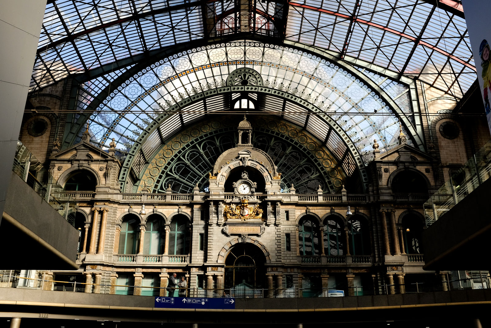 A view of the ornate Antwerp Centraal Station