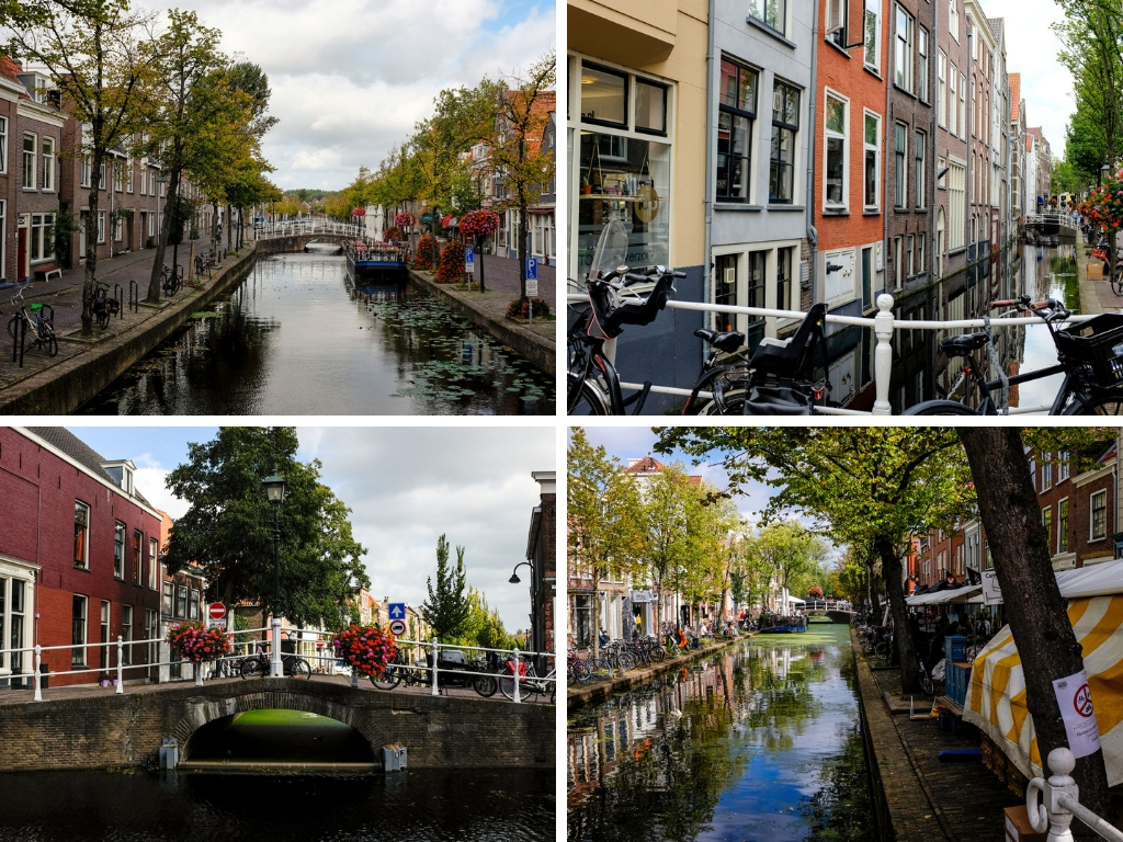 Four scenes from Delft's canals