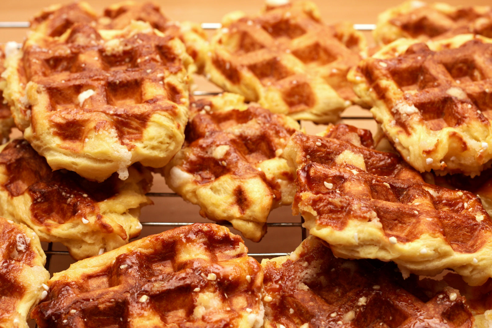 A tray of liege waffles