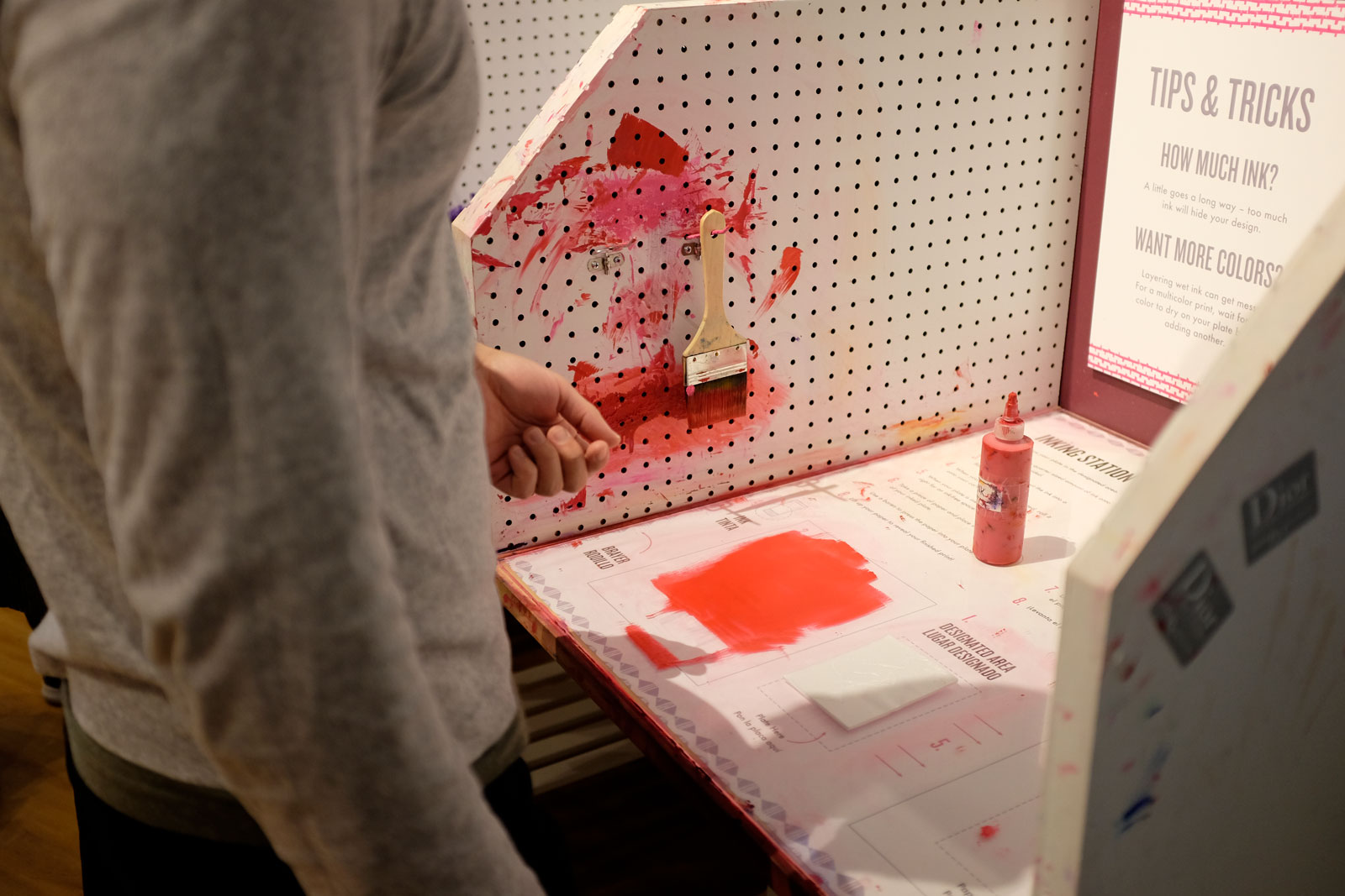 Michael creates art at the DIY station at Denver Art Museum