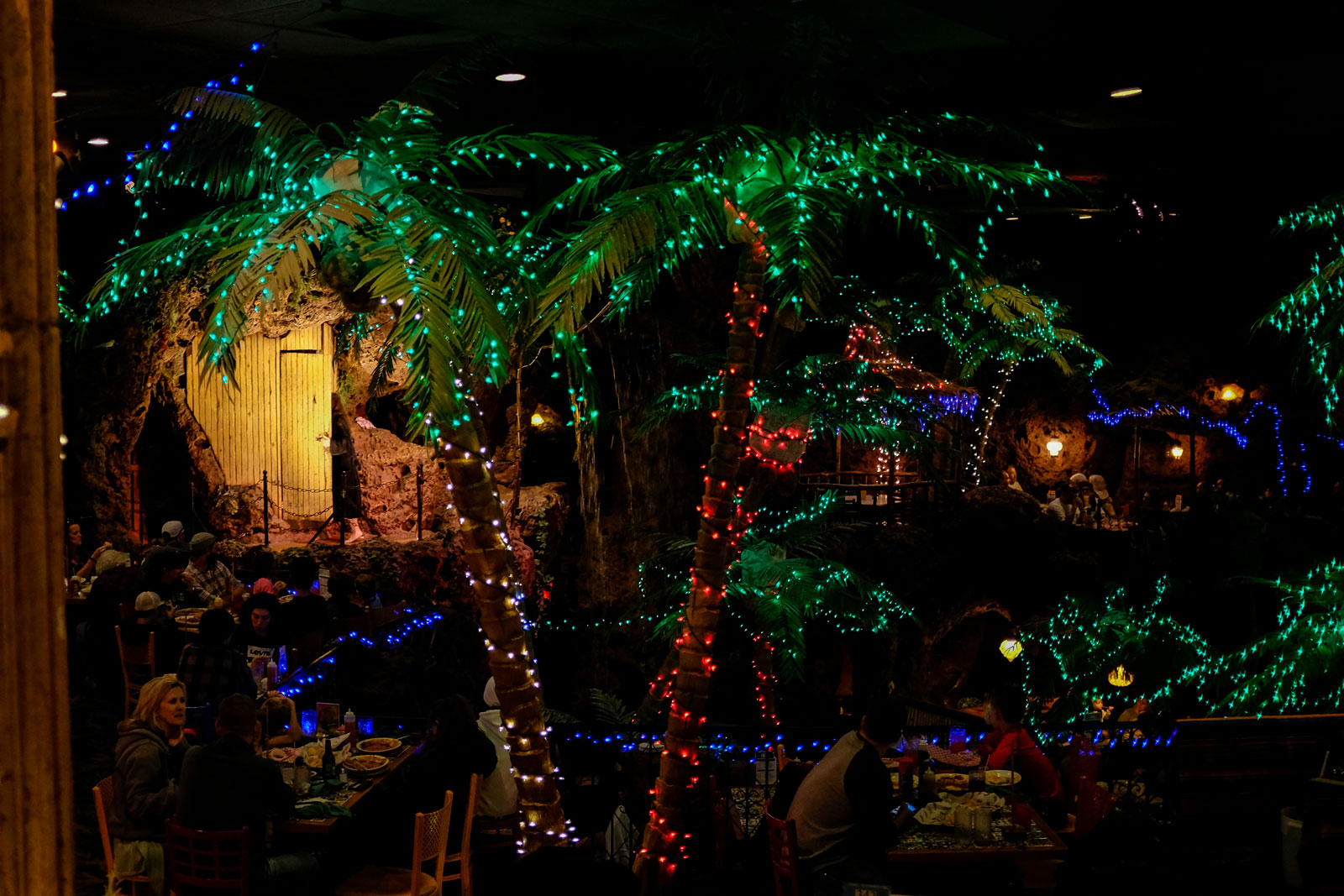 Casa Bonita Interior with lots of kitschy lights