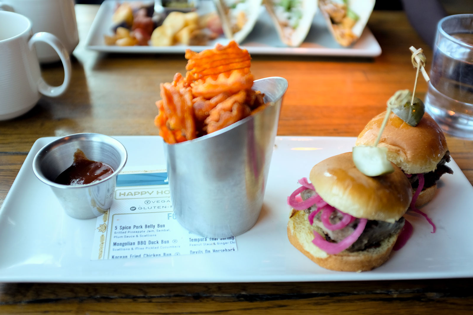 Sliders and fries at Linger in Denver