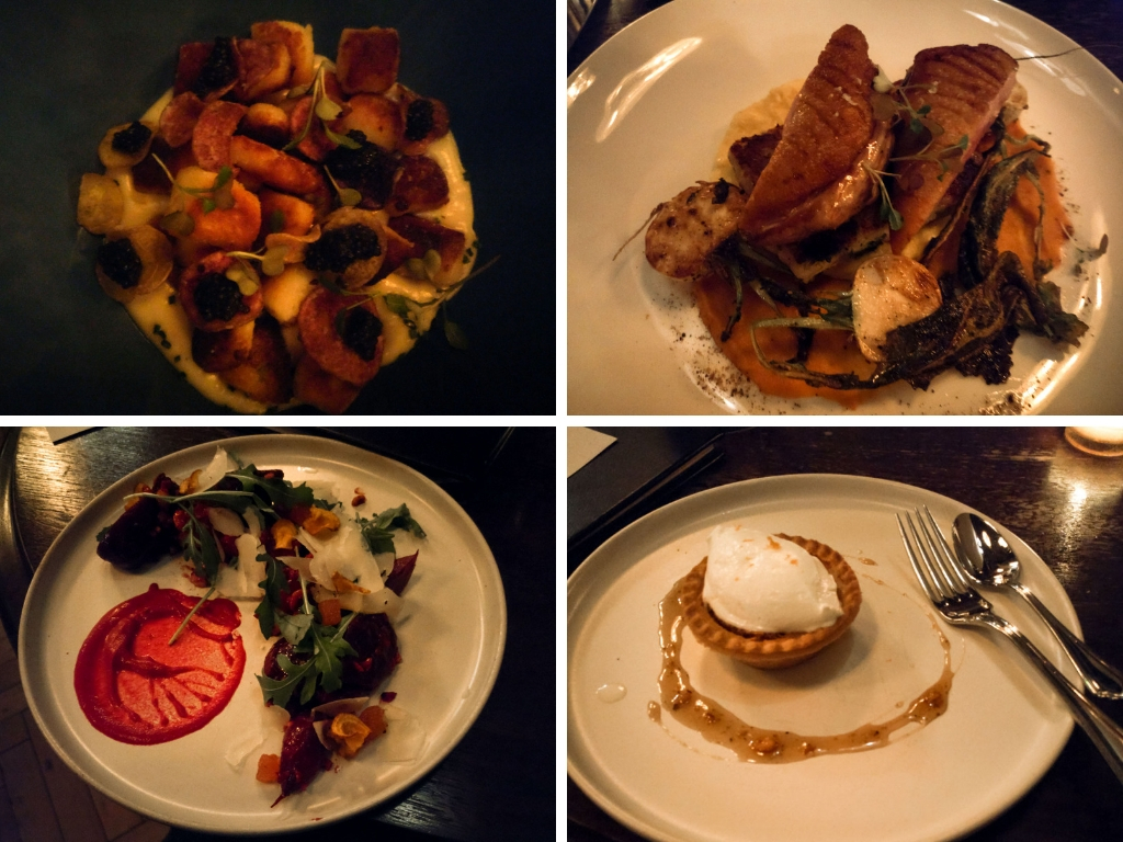 A collage of the Thanksgiving dinner from Death and Co