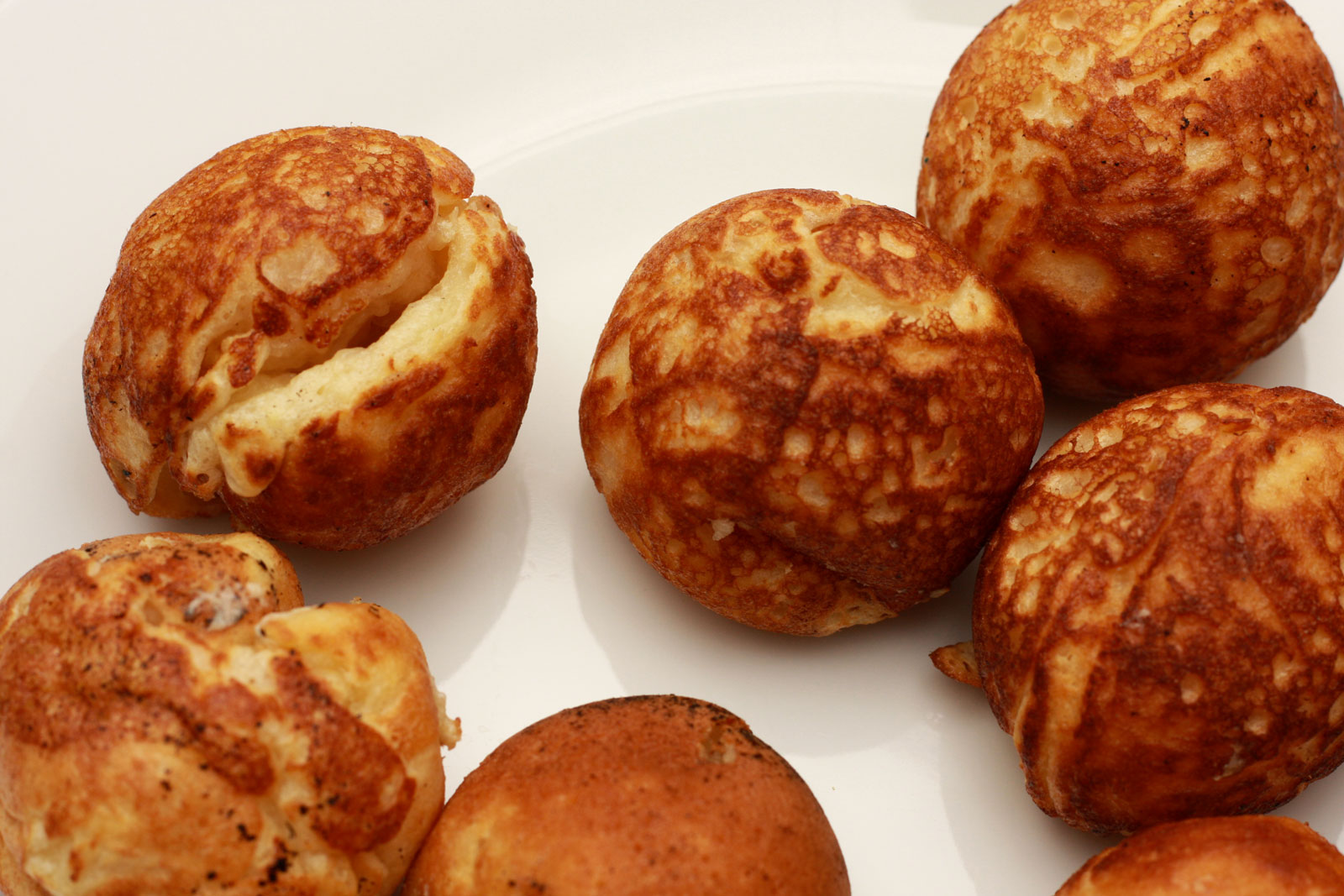 finished aebleskiver on a plate
