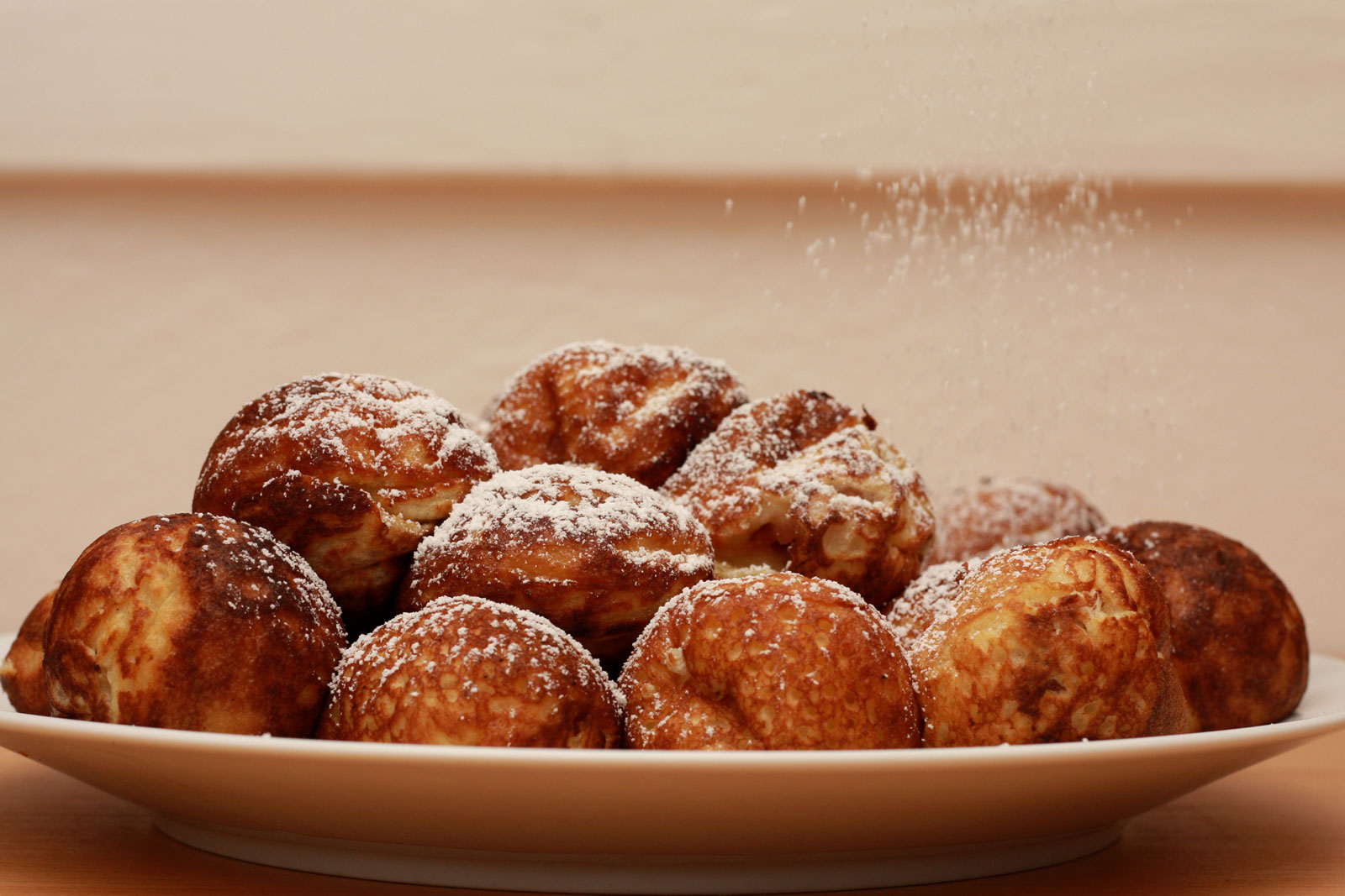 aebleskiver with powdered sugar