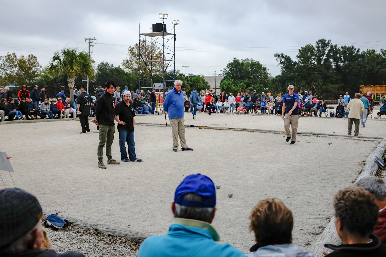 A petanque game in action at Amelia Island