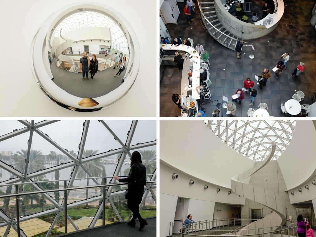 Four images taken inside the Dali Museum