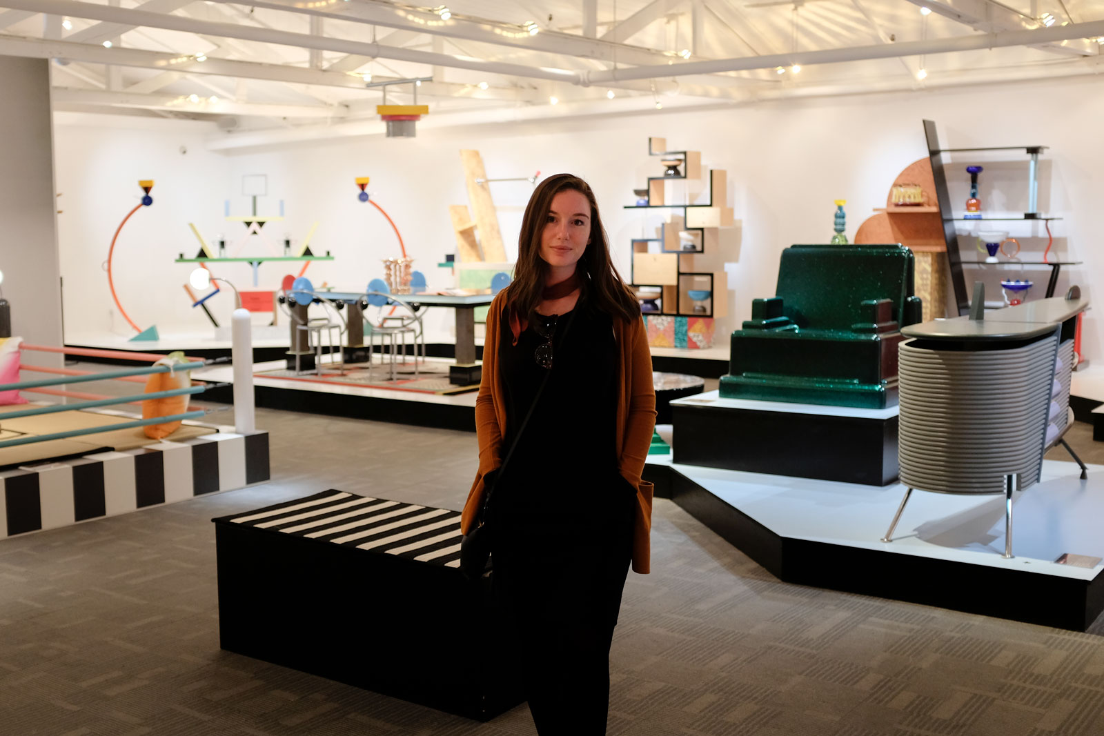 Alyssa stands in the Modernism Museum in Mount Dora