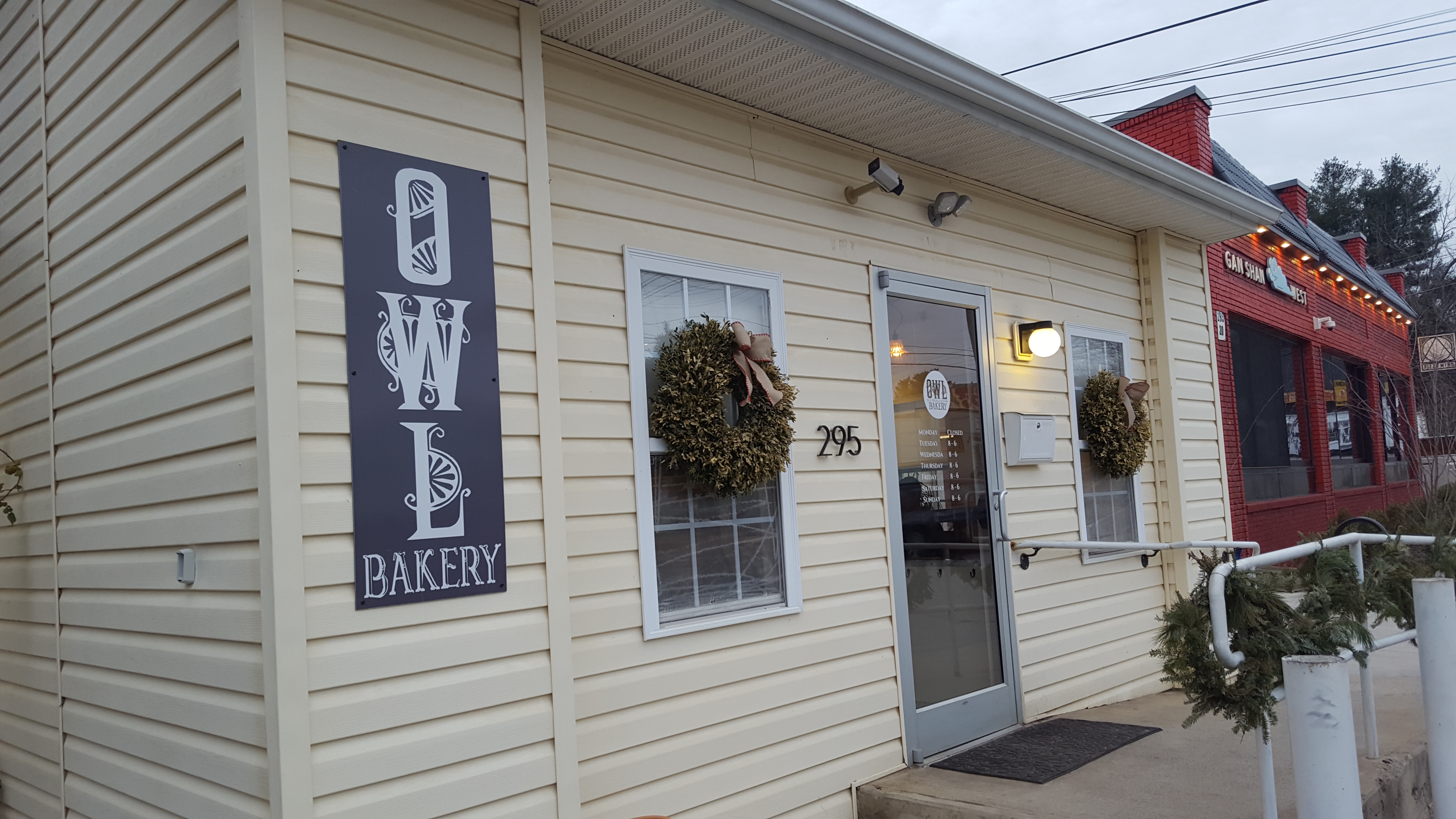 The exterior of OWL Bakery in Asheville