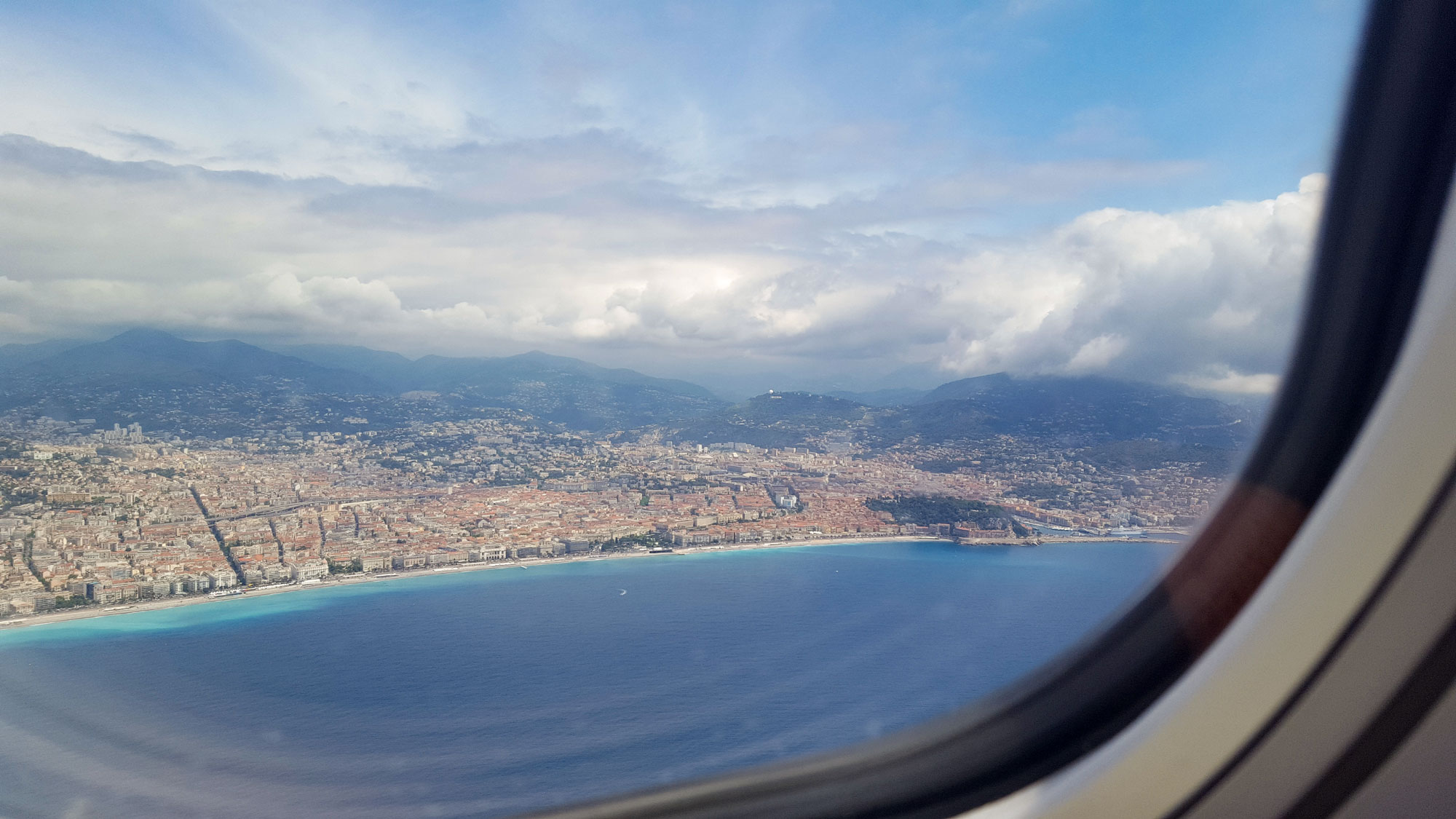 View over Nice, France, from the airplane