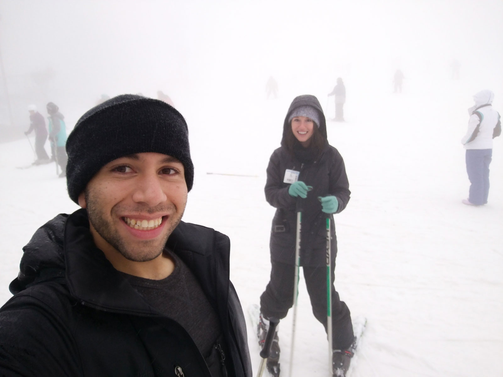 Alyssa and Michael on their skis at Cataloochee