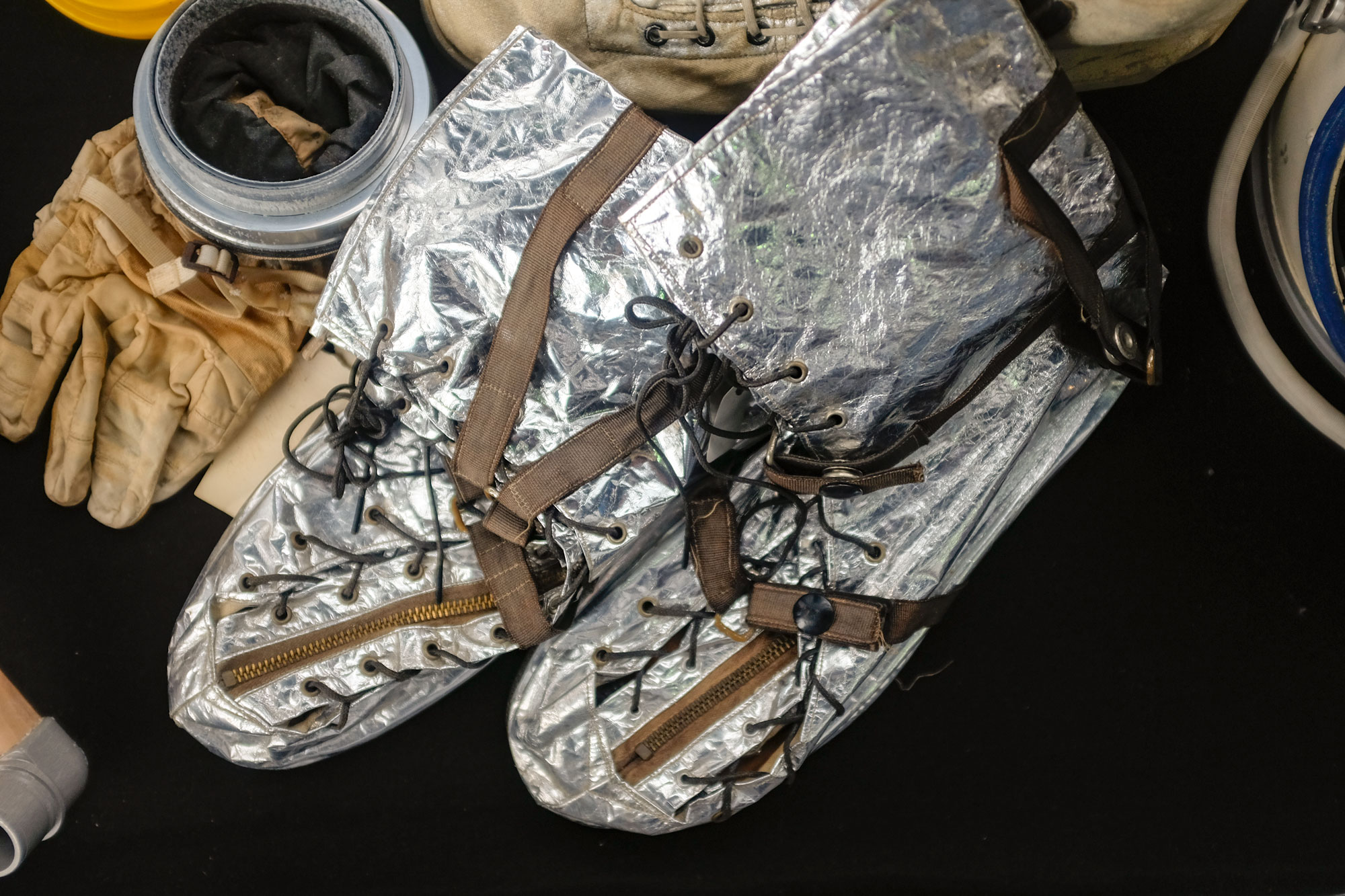 Pair of early astronaut shoes at the U.S. Space & Rocket Center