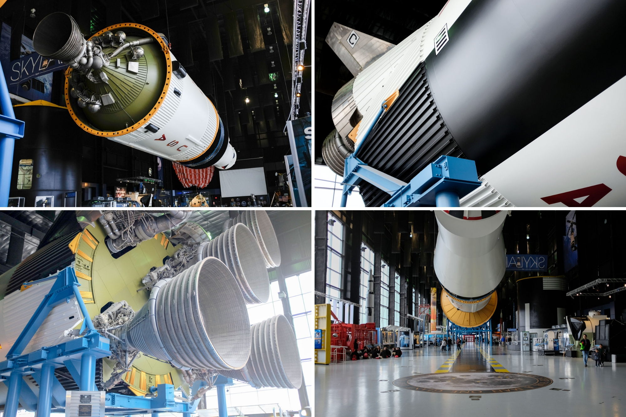 Saturn V Model collage at the U.S. Space & Rocket Center