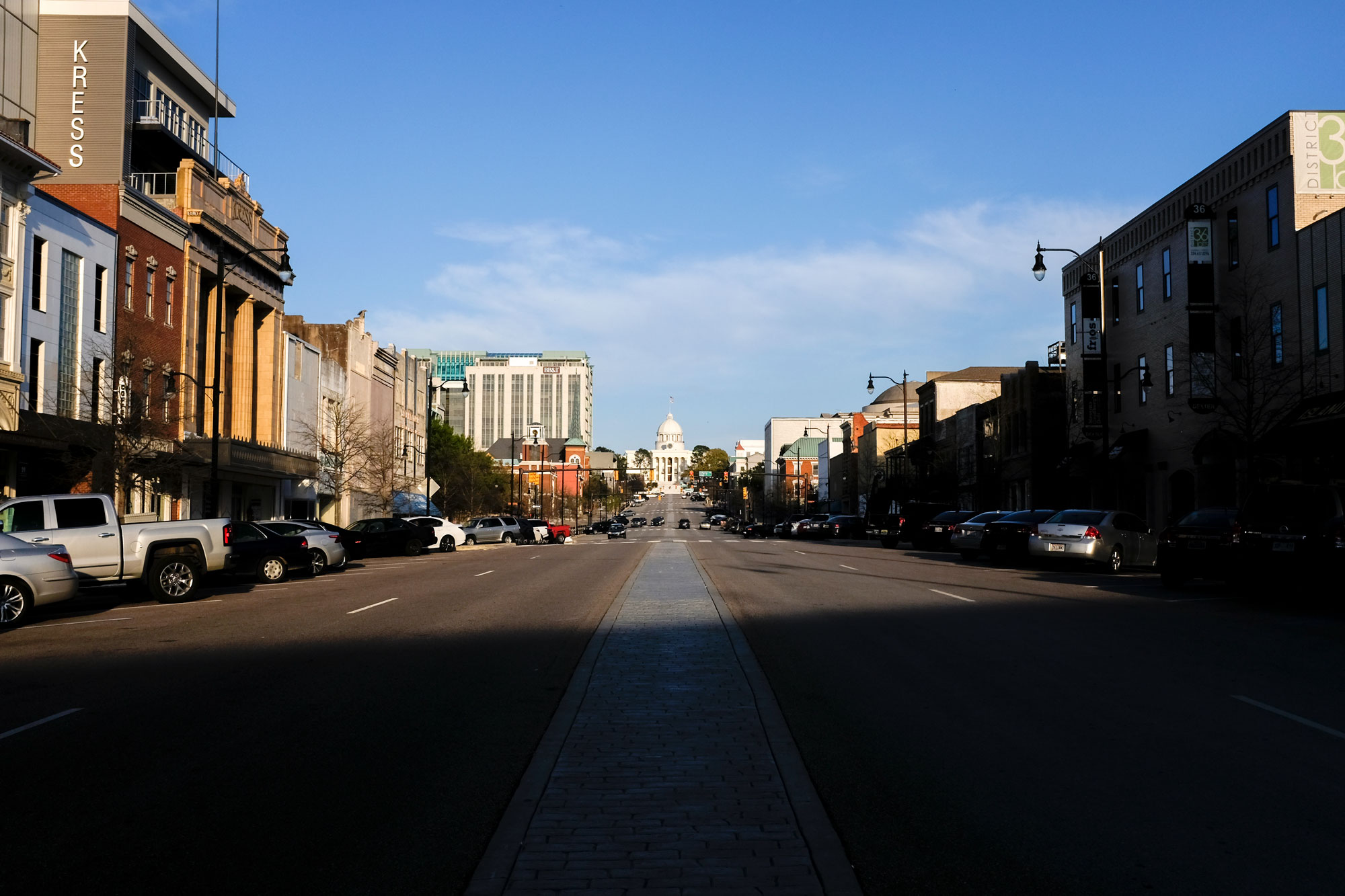 view of Alabama capital from the street in montgomery