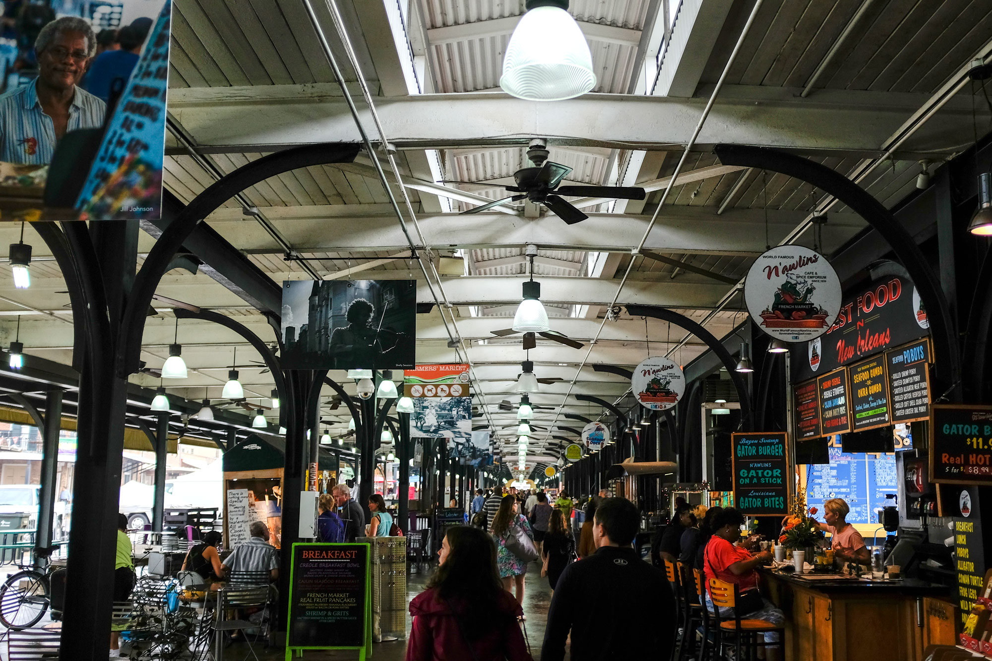 Stalls inside French Market
